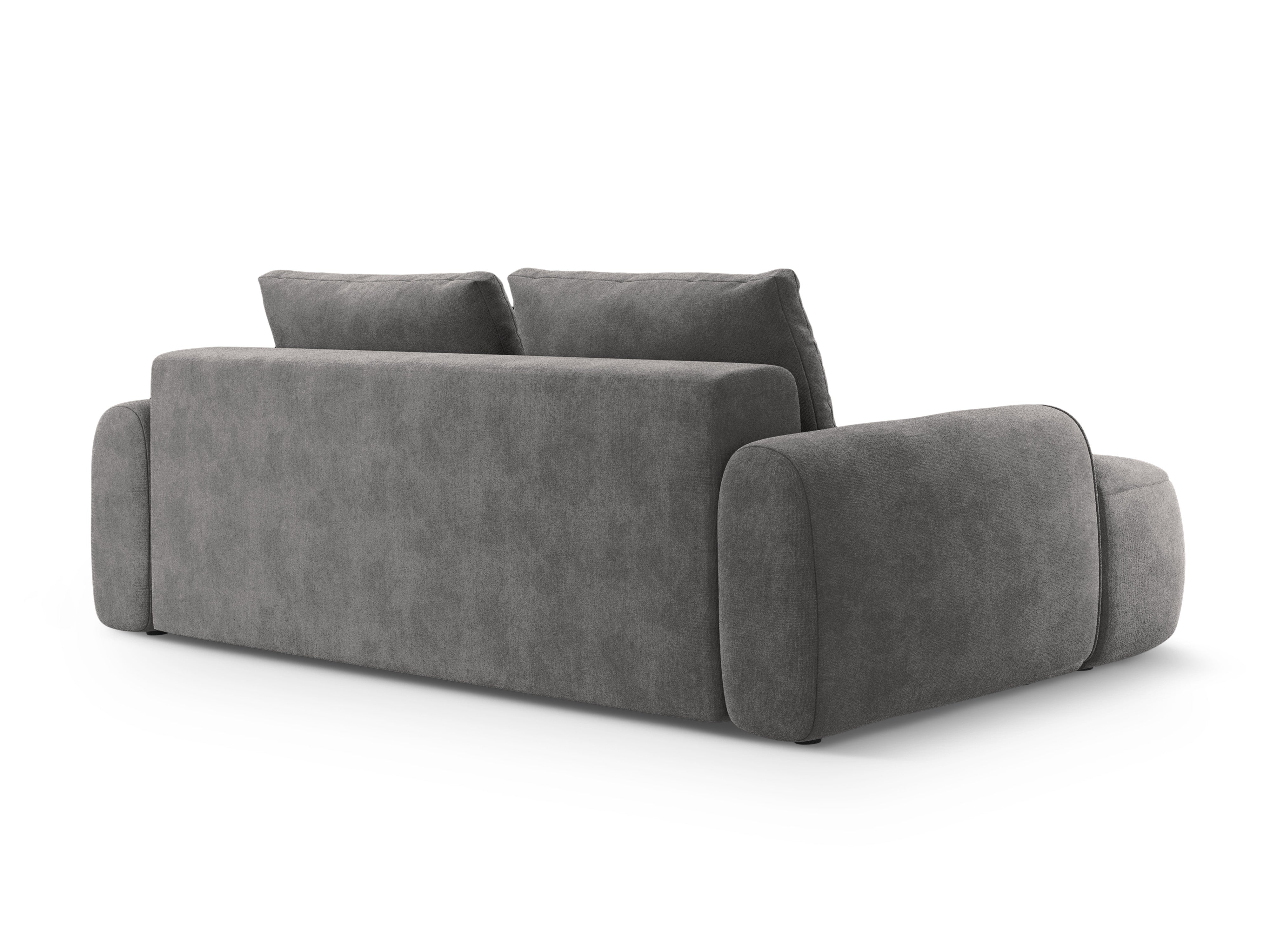 Sofa aus Samt mit Schlaf-Funktion für 4 Personen LINZ dunkelgrau