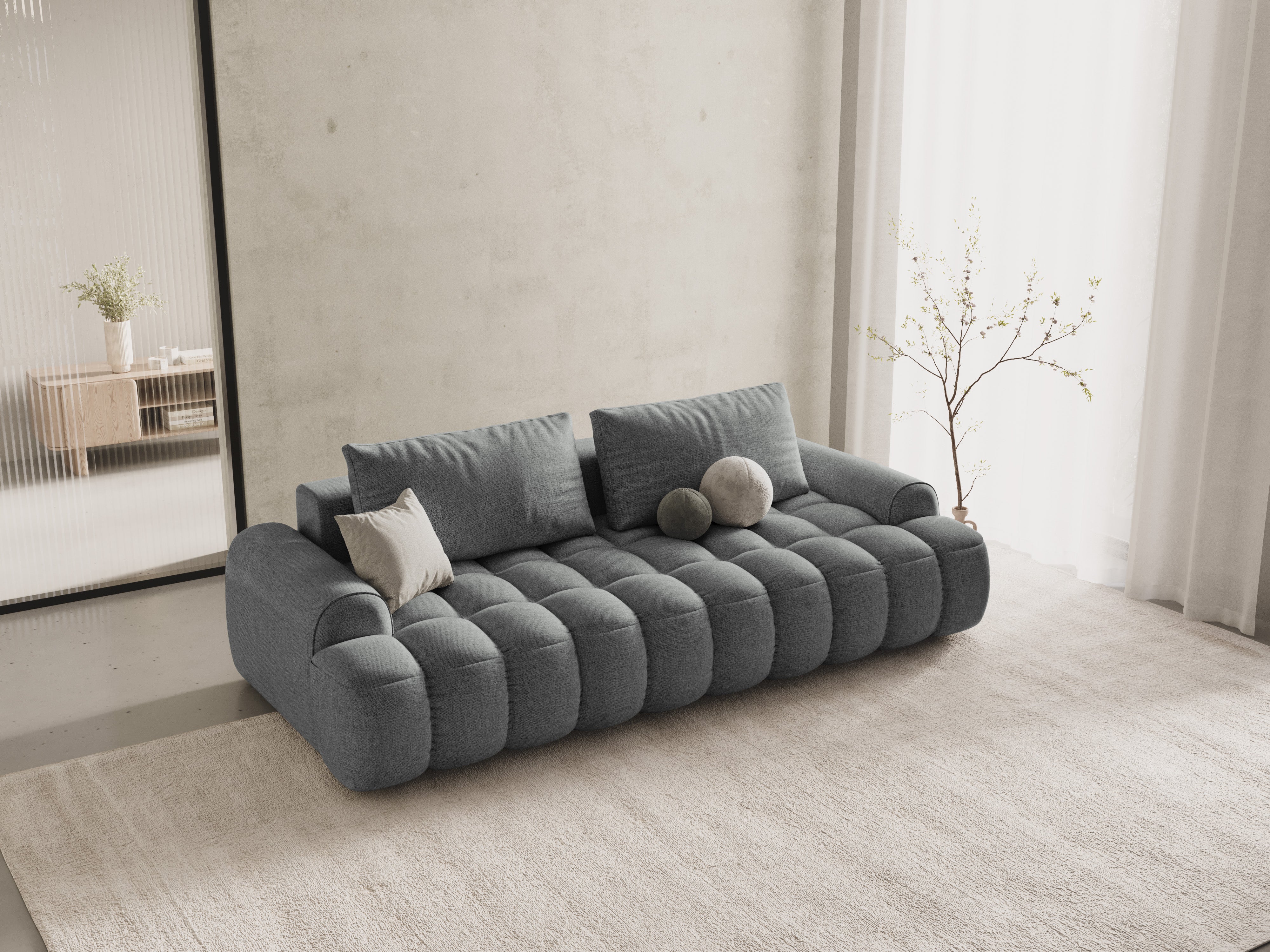 Sofa mit Schlaffunktion für 4 Personen LINZ grau