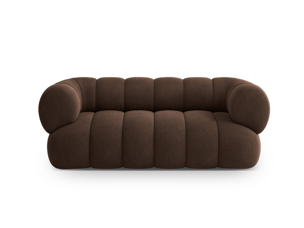 Sofa 2-sitzige Samt KOGE schokoladenbraun
