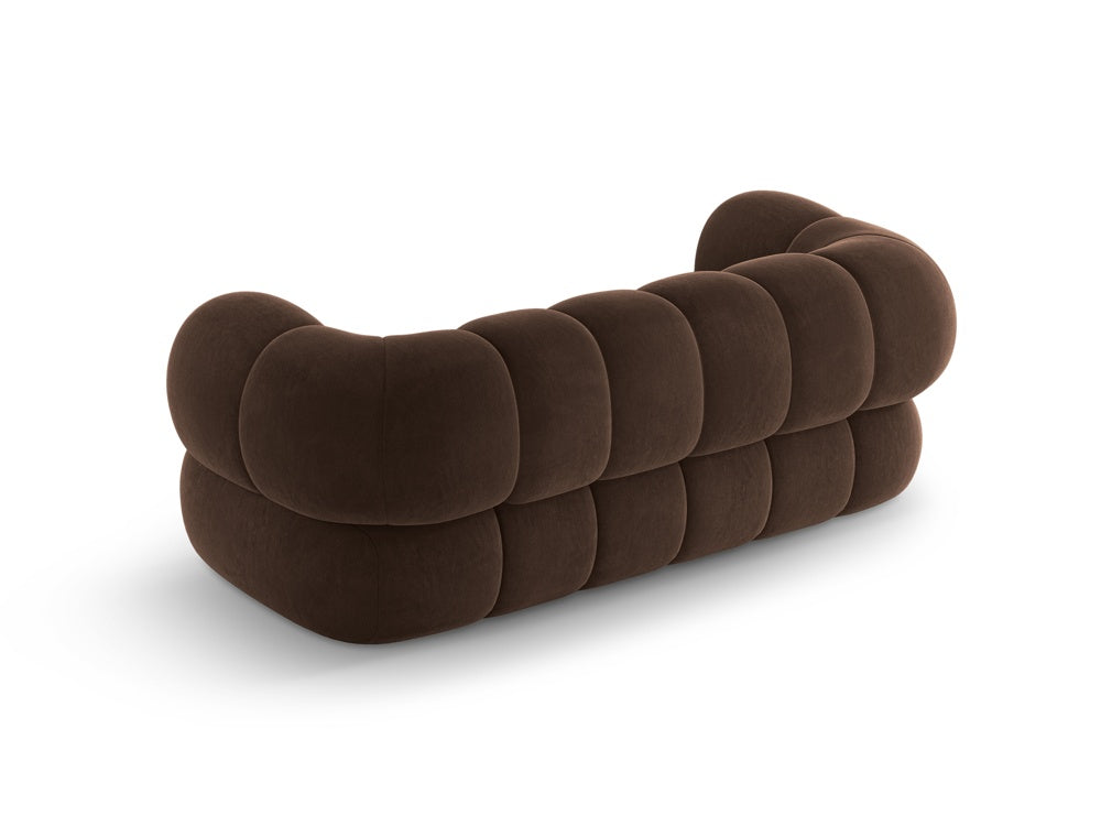 Sofa 2-sitzige Samt KOGE schokoladenbraun