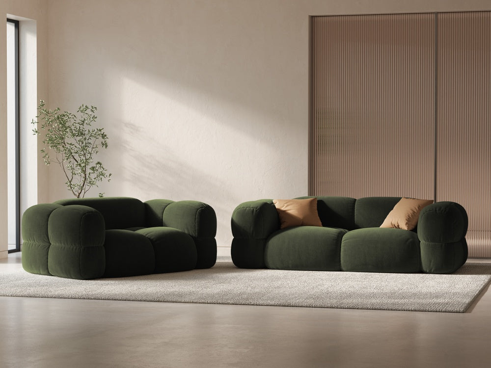 Sofa 2-sitzig aus Samt LORETTO grün