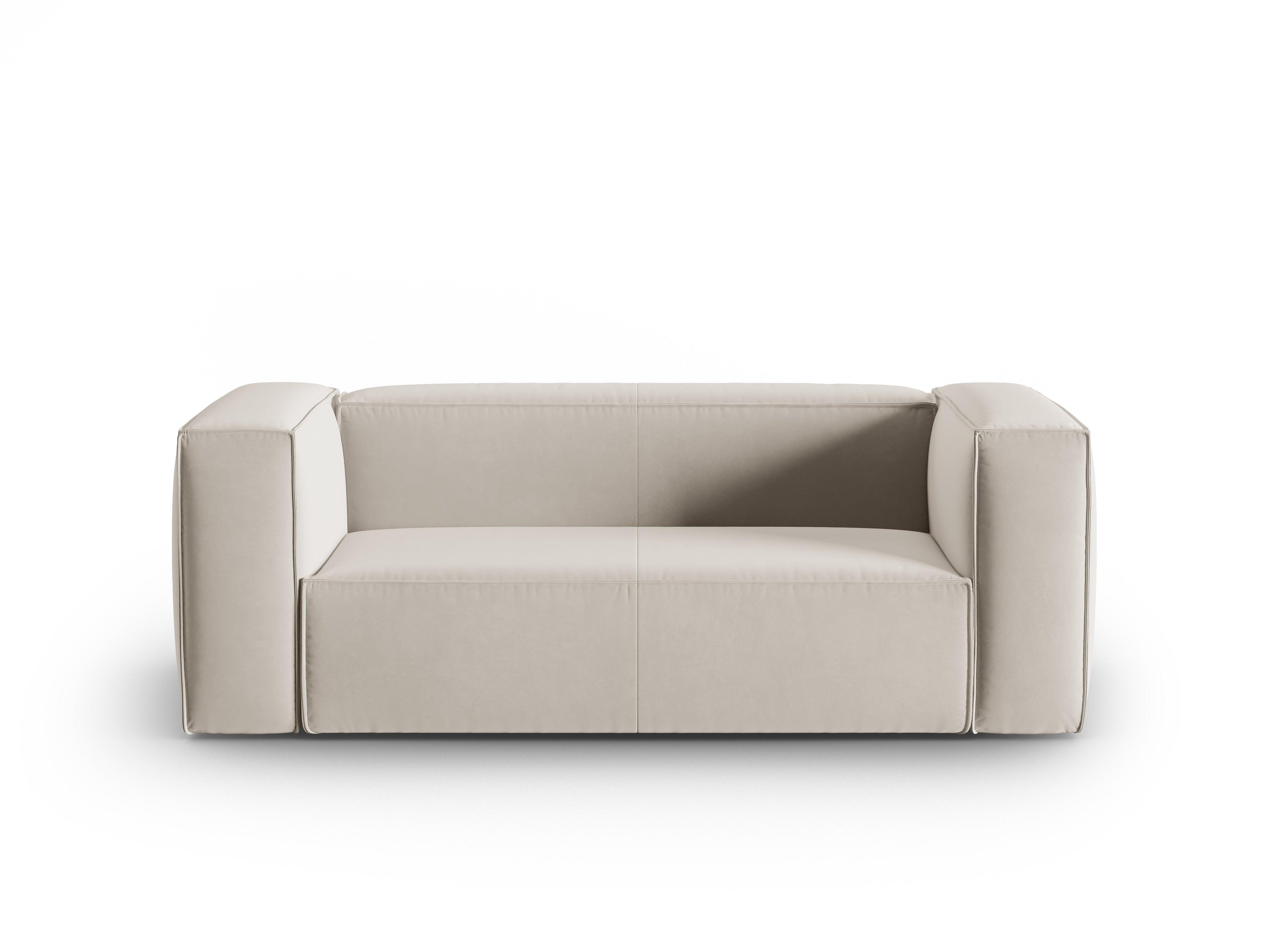 Samt 2-Sitzer Sofa MACKAY hellbeige