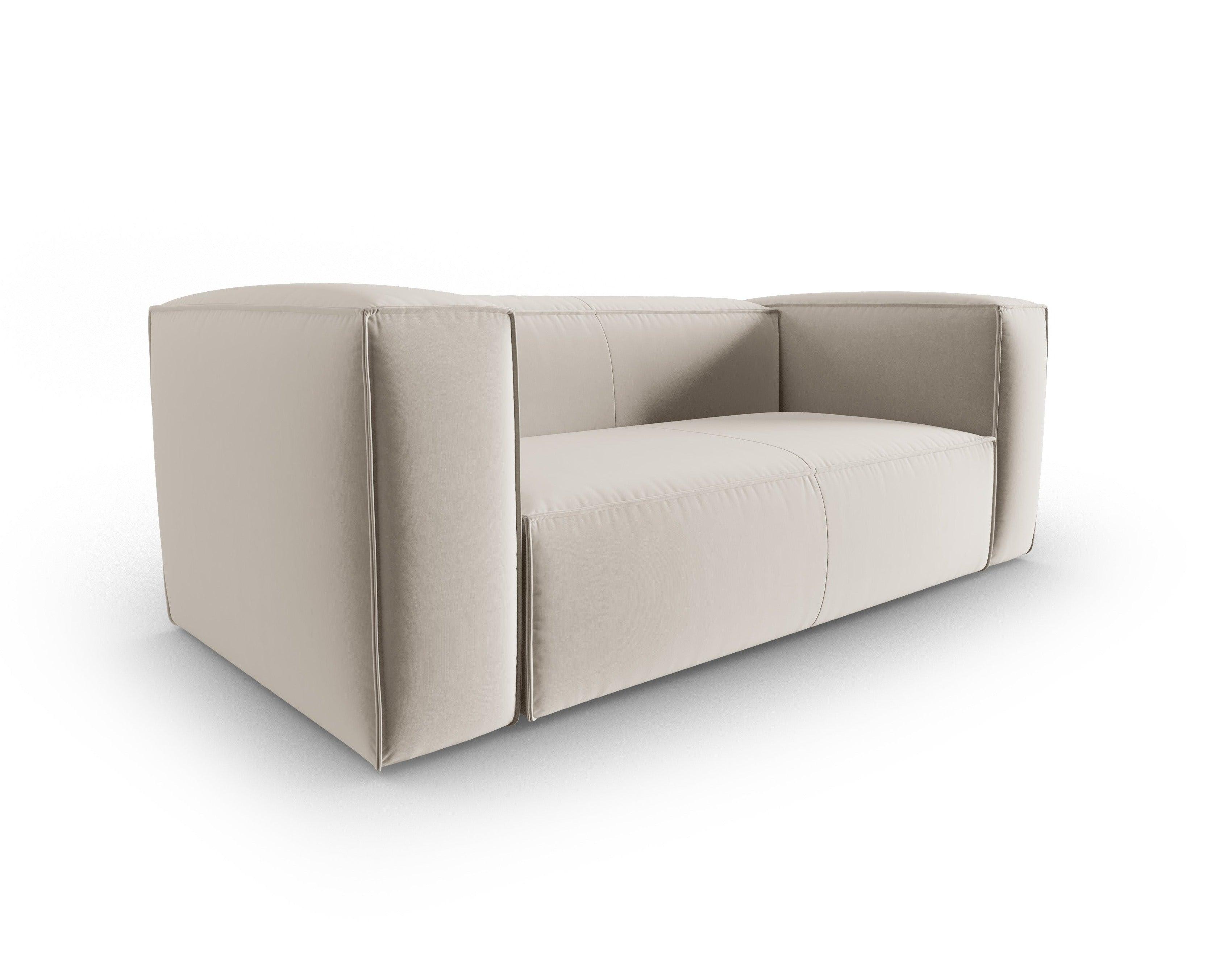 Samt 2-Sitzer Sofa MACKAY hellbeige