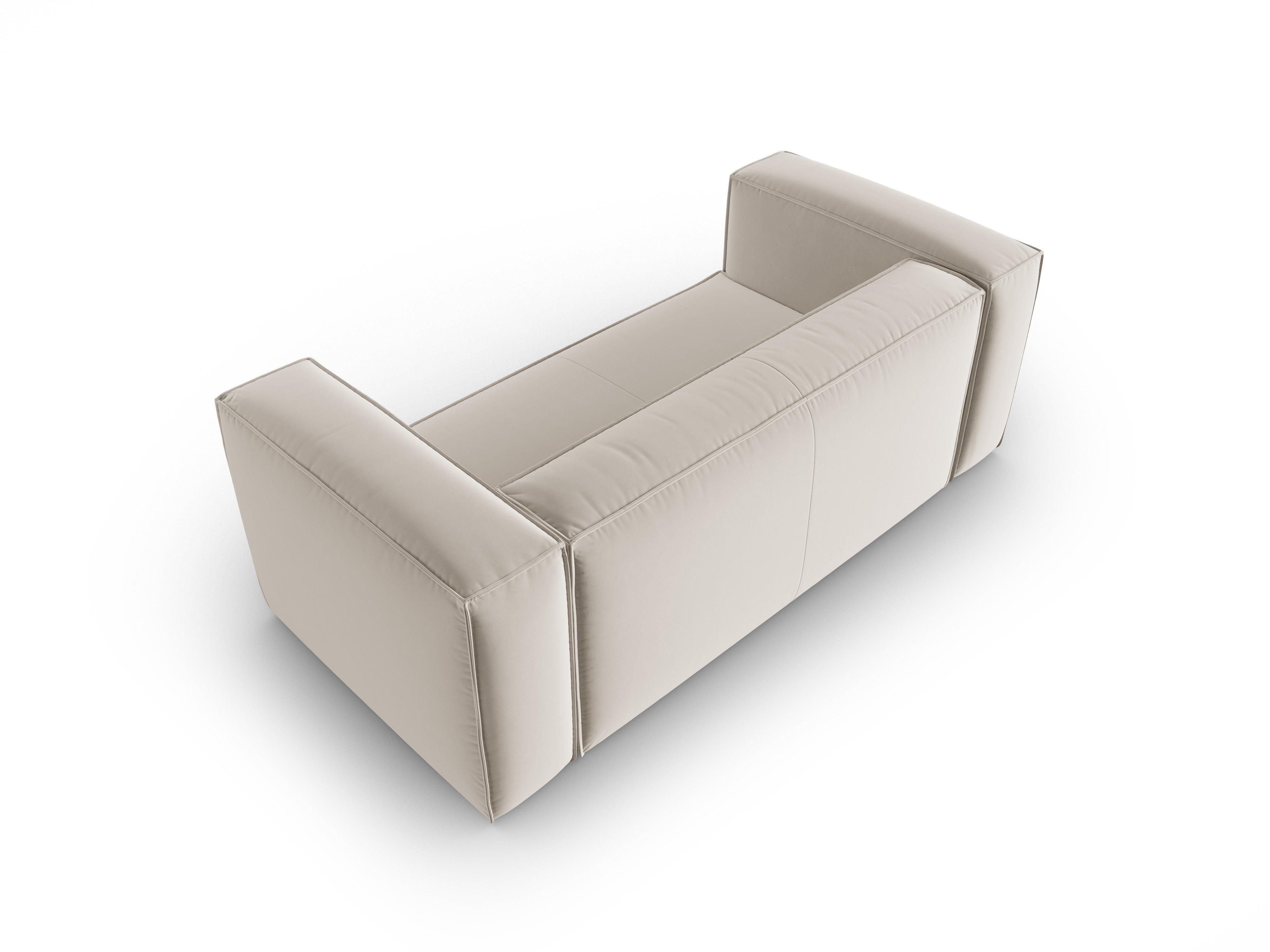 Samt 2-Sitzer Sofa MACKAY hellbeige