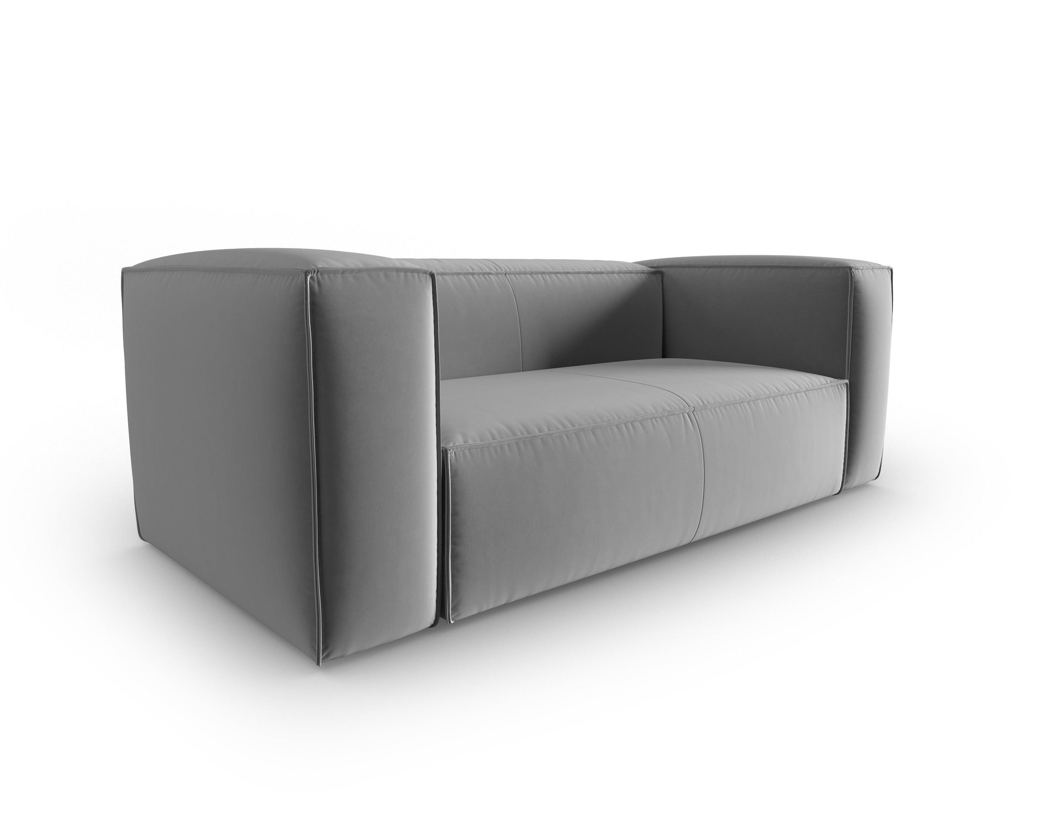 Samt 2-Sitzer Sofa MACKAY hellgrau