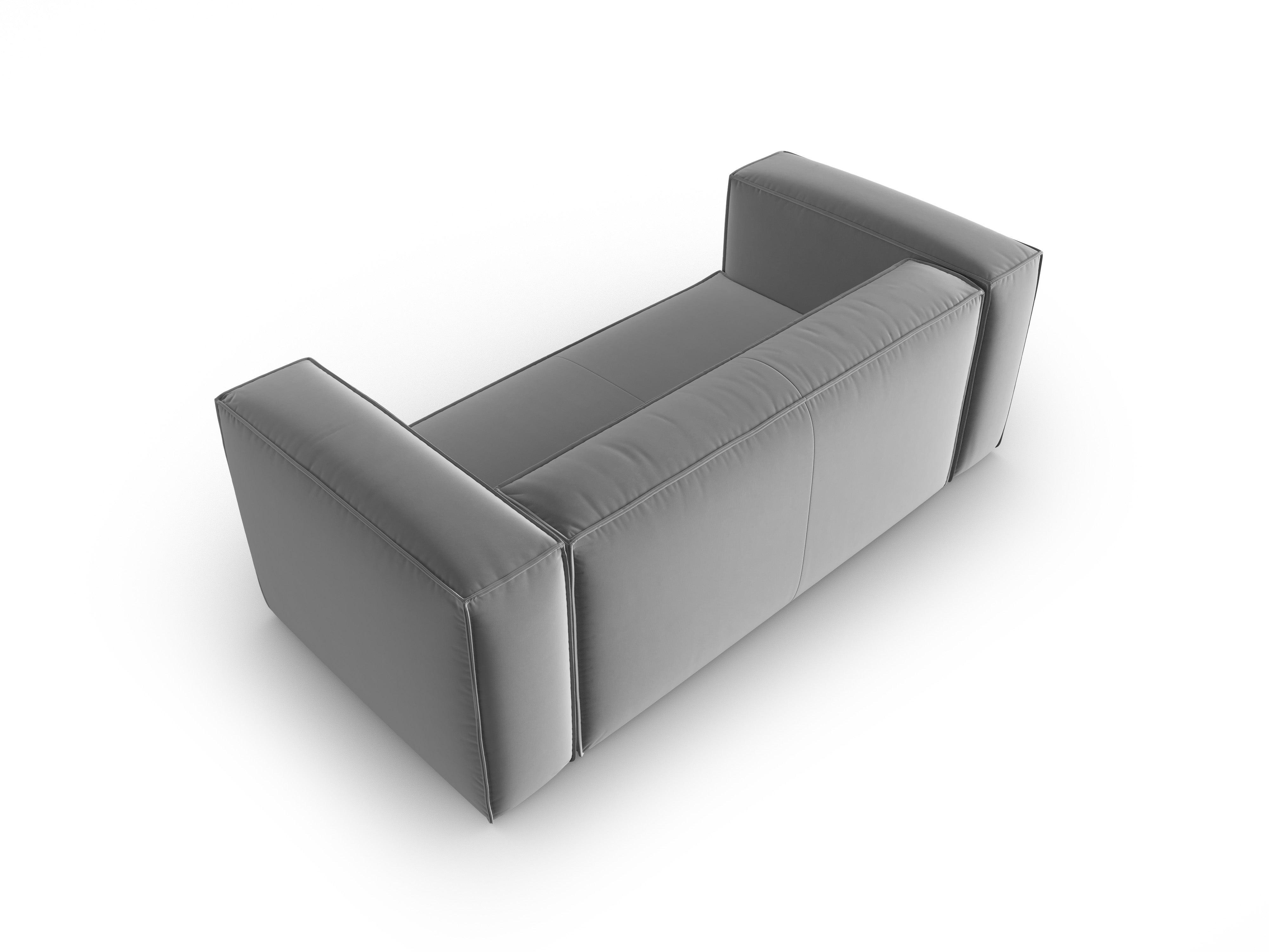 Samt 2-Sitzer Sofa MACKAY hellgrau