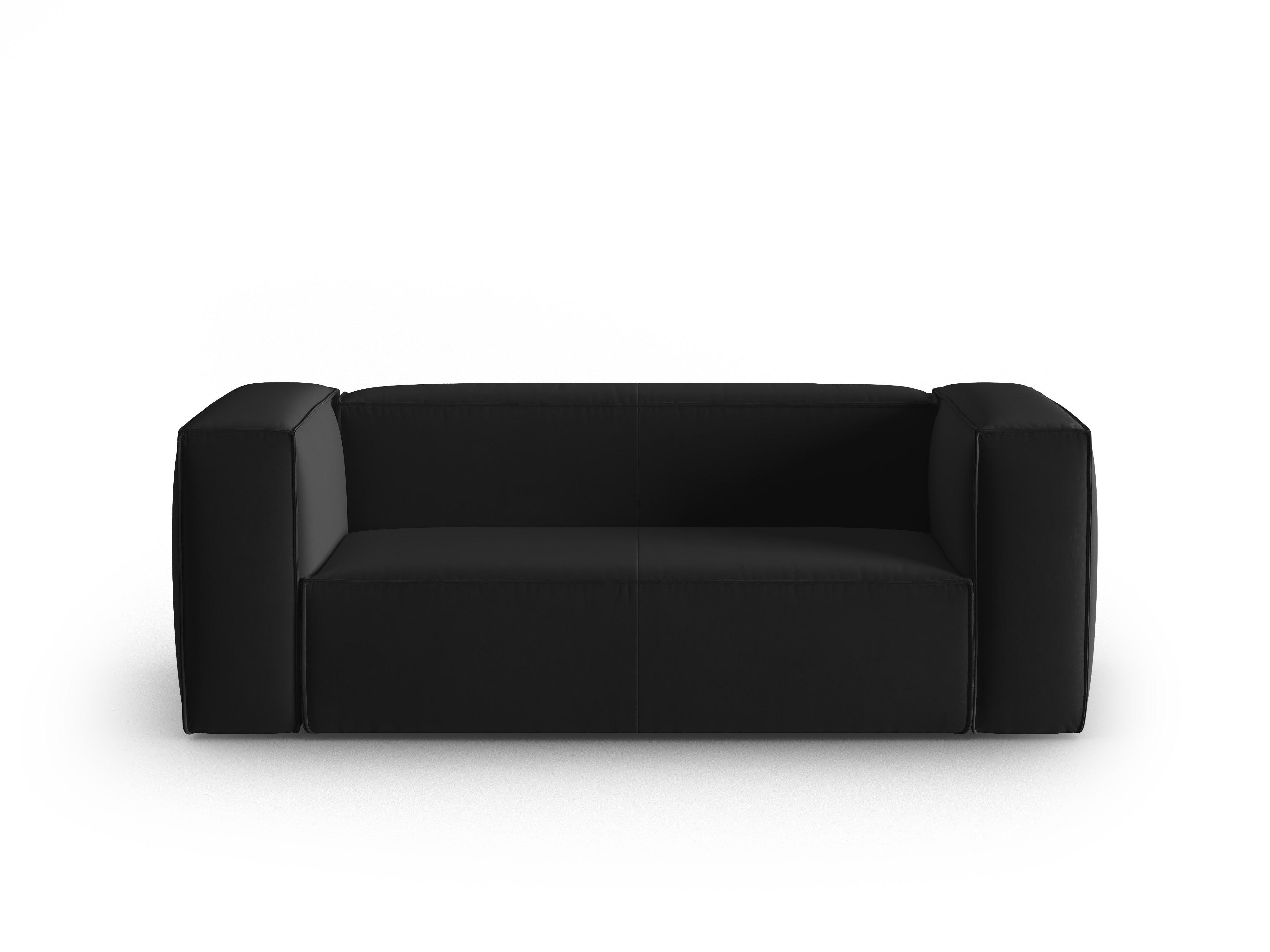 Samt 2-Sitzer Sofa MACKAY schwarz