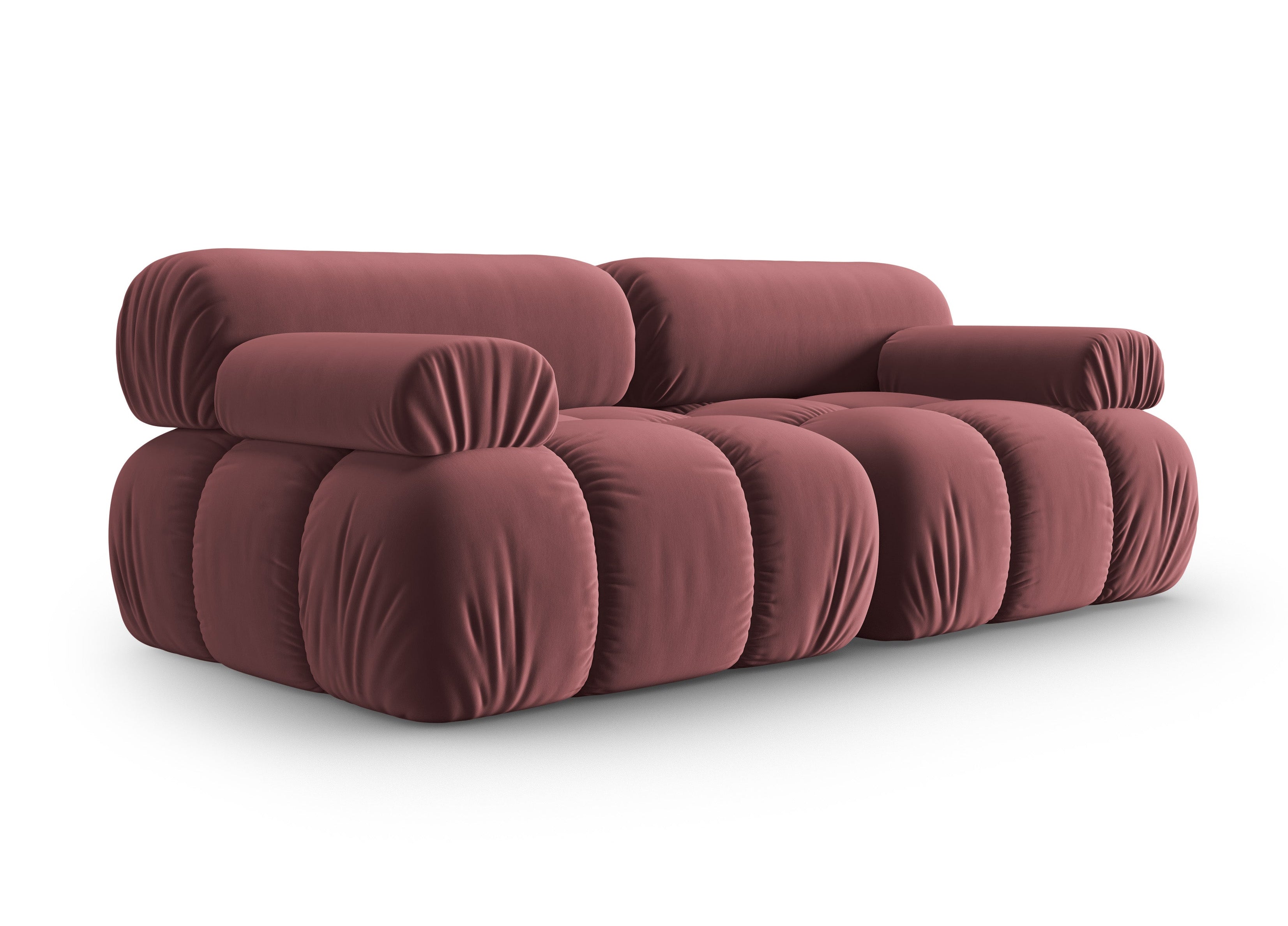 CORTINA Pink Velvet 2-Seater Sofa