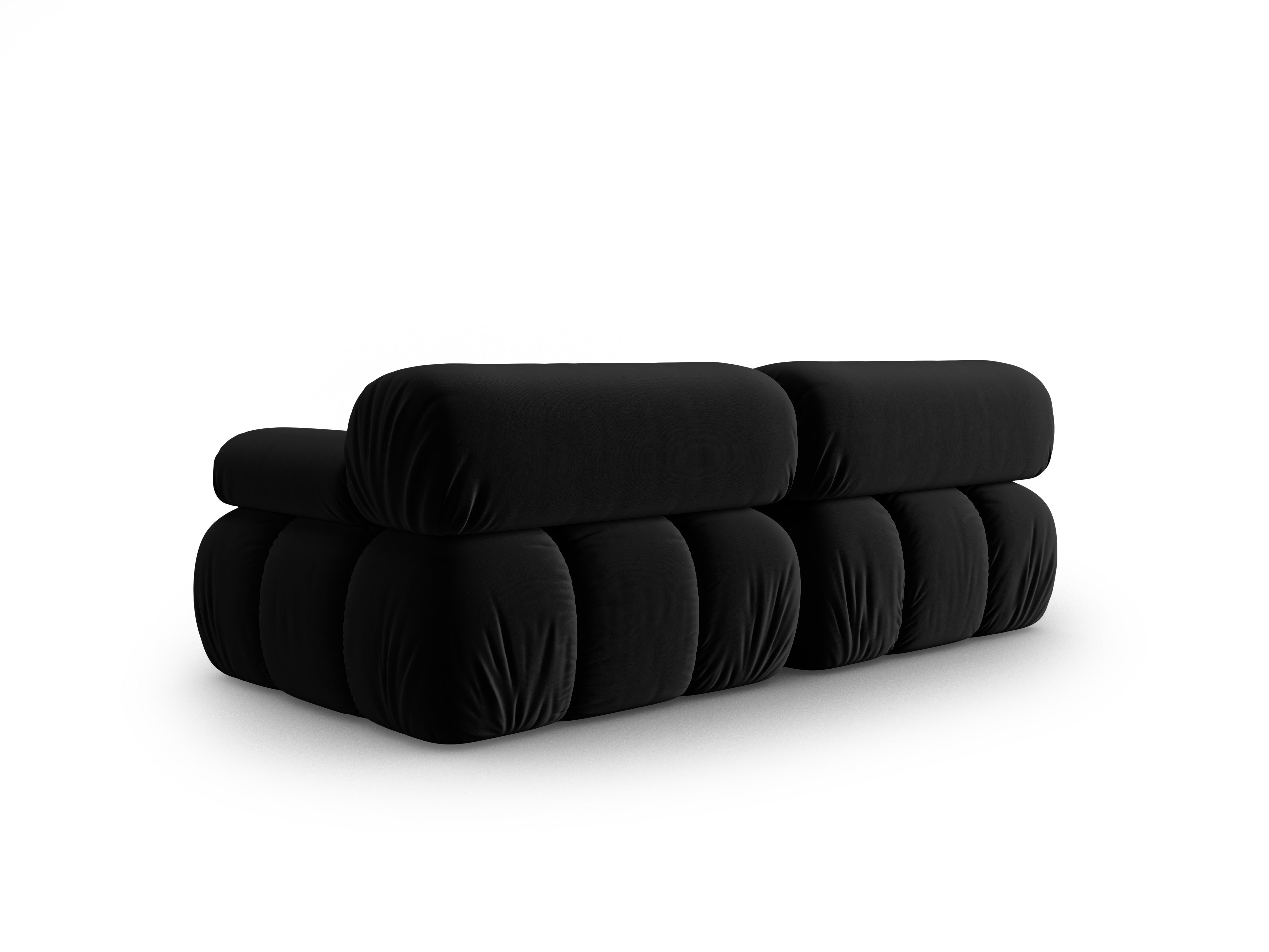 CORTINA Black Velvet 2-Seater Sofa