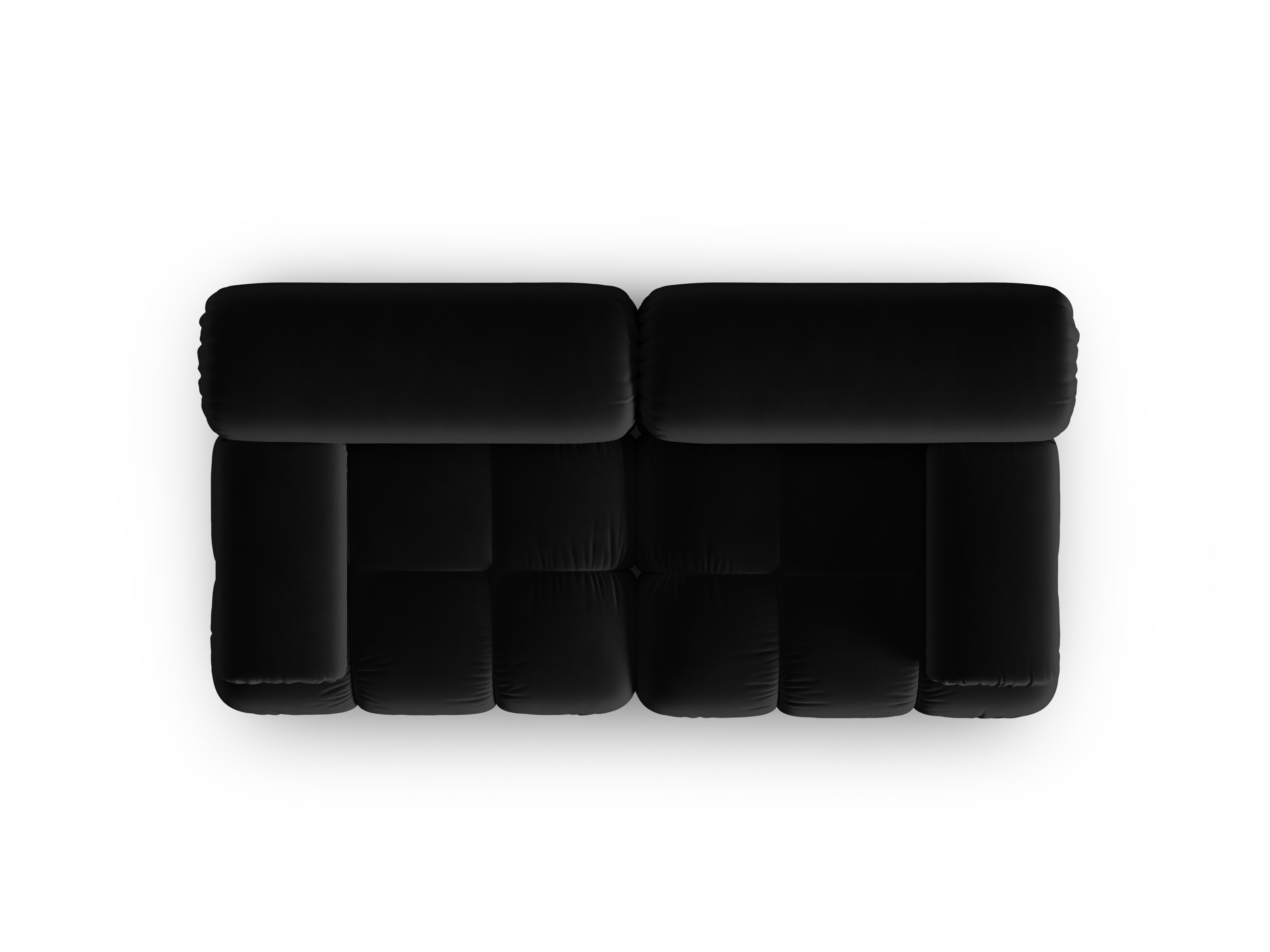 CORTINA Black Velvet 2-Seater Sofa