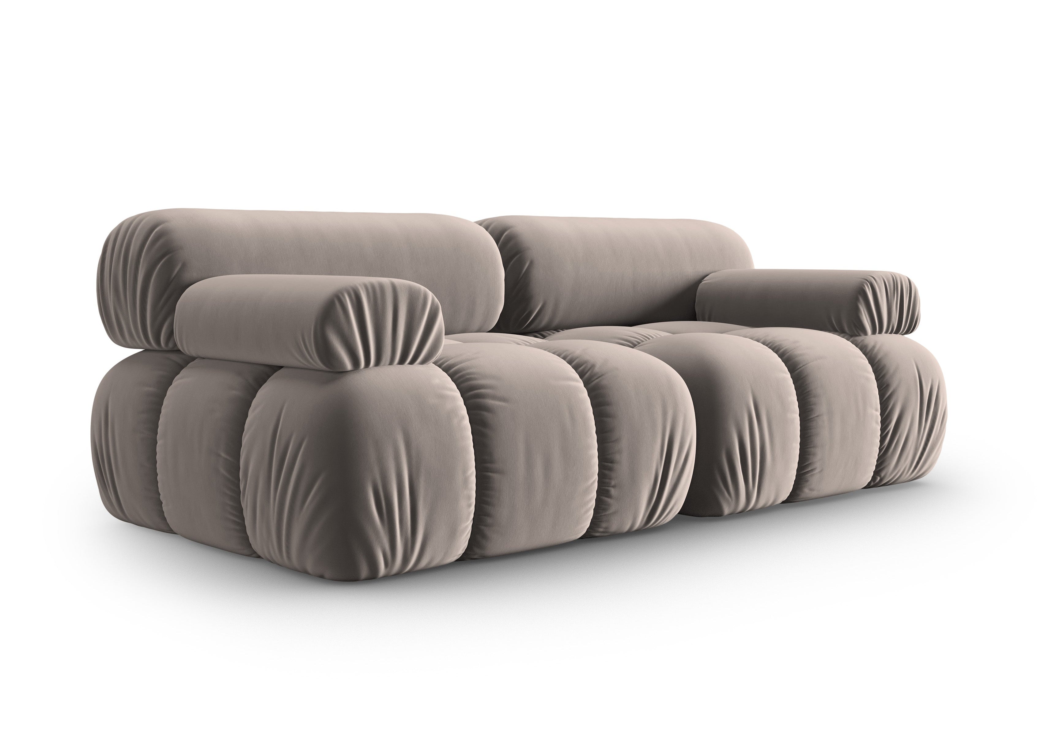 Cappuccino Velvet 2-Seater Sofa CORTINA