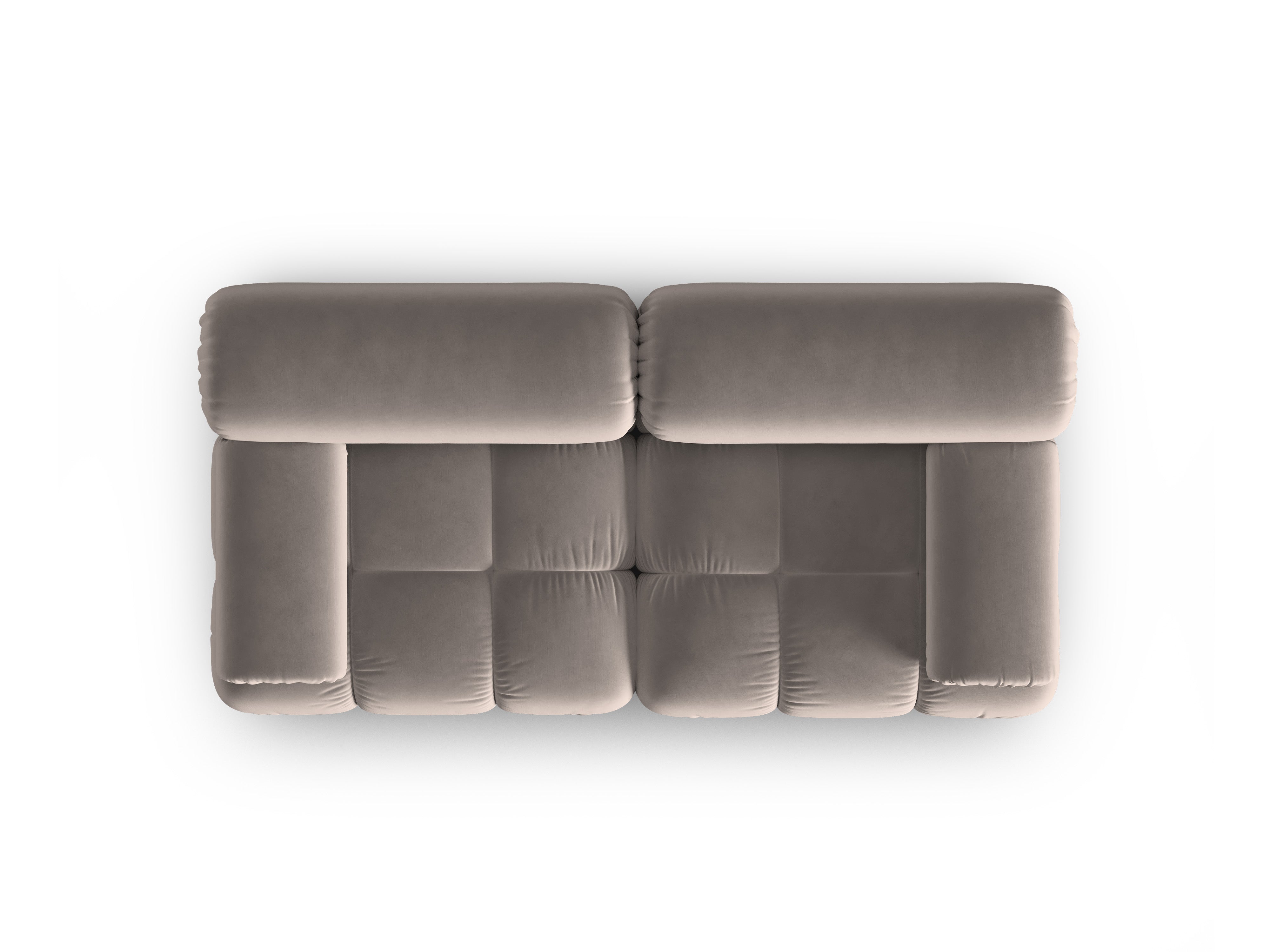 Cappuccino Velvet 2-Seater Sofa CORTINA