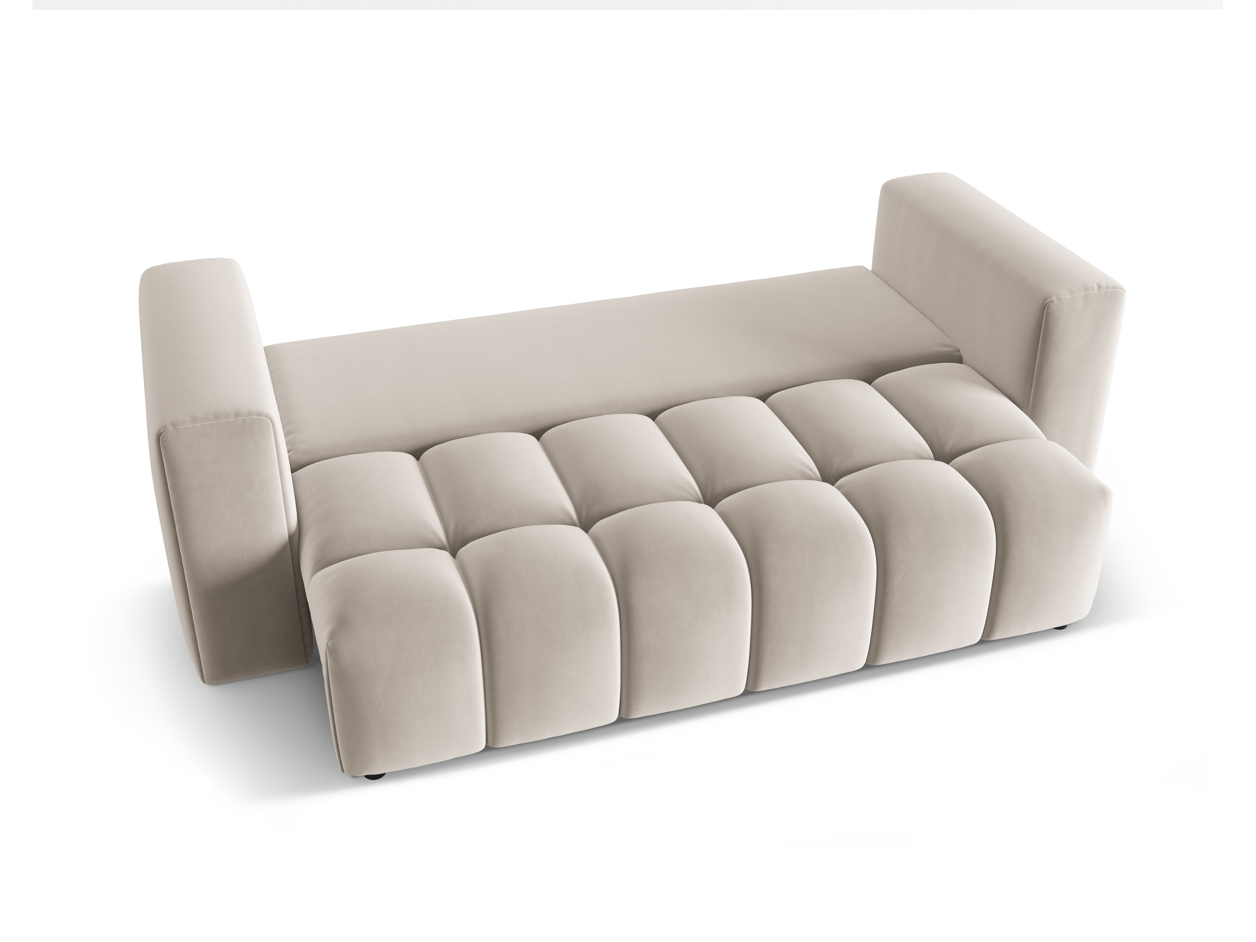 Sofa aus Samt für 3 Personen mit Schlaffunktion VERONA ecru