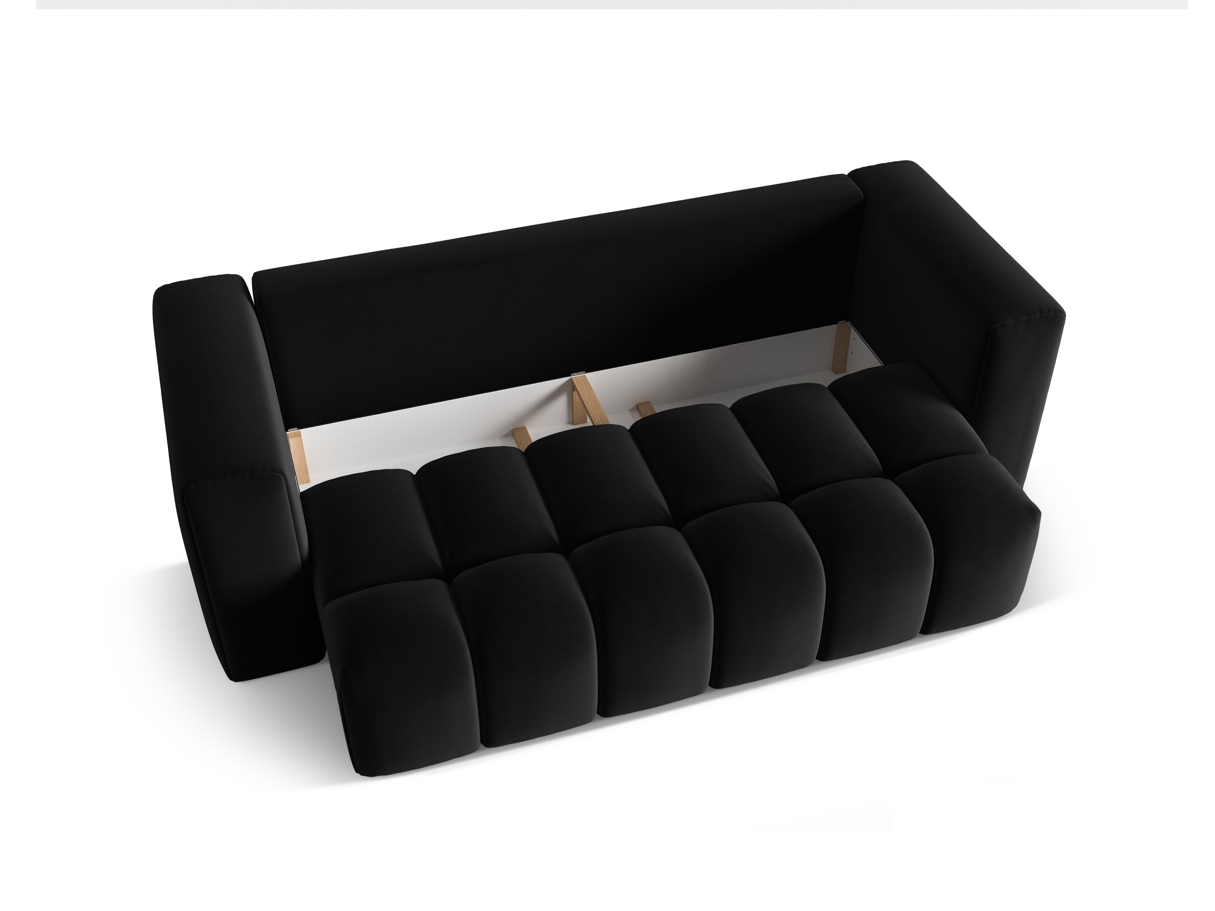 Sofa aus Samt für 3 Personen mit Schlaffunktion VERONA schwarz