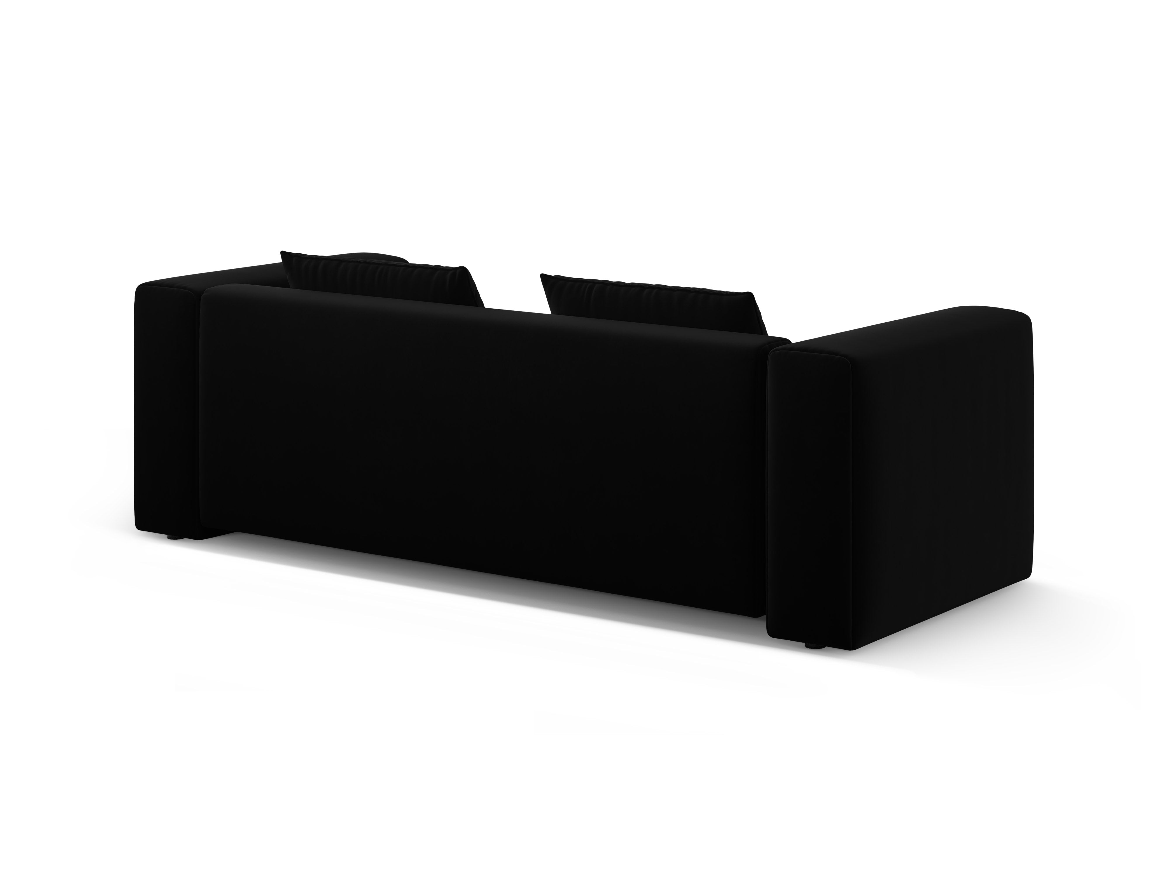 Sofa aus Samt für 3 Personen mit Schlaffunktion VERONA schwarz