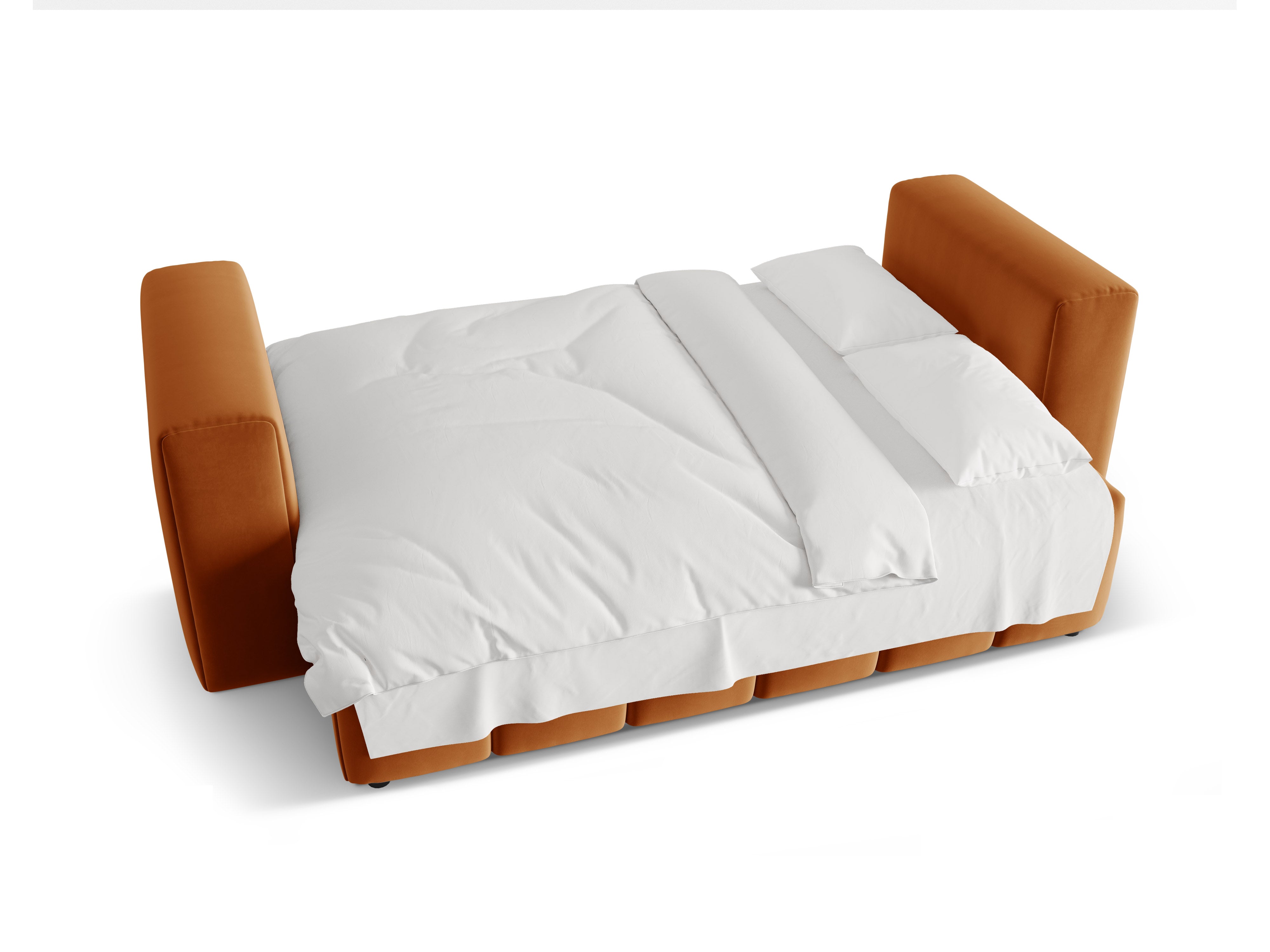 Velvet 3-Seater Sofa with Sleeping Function VERONA Brick