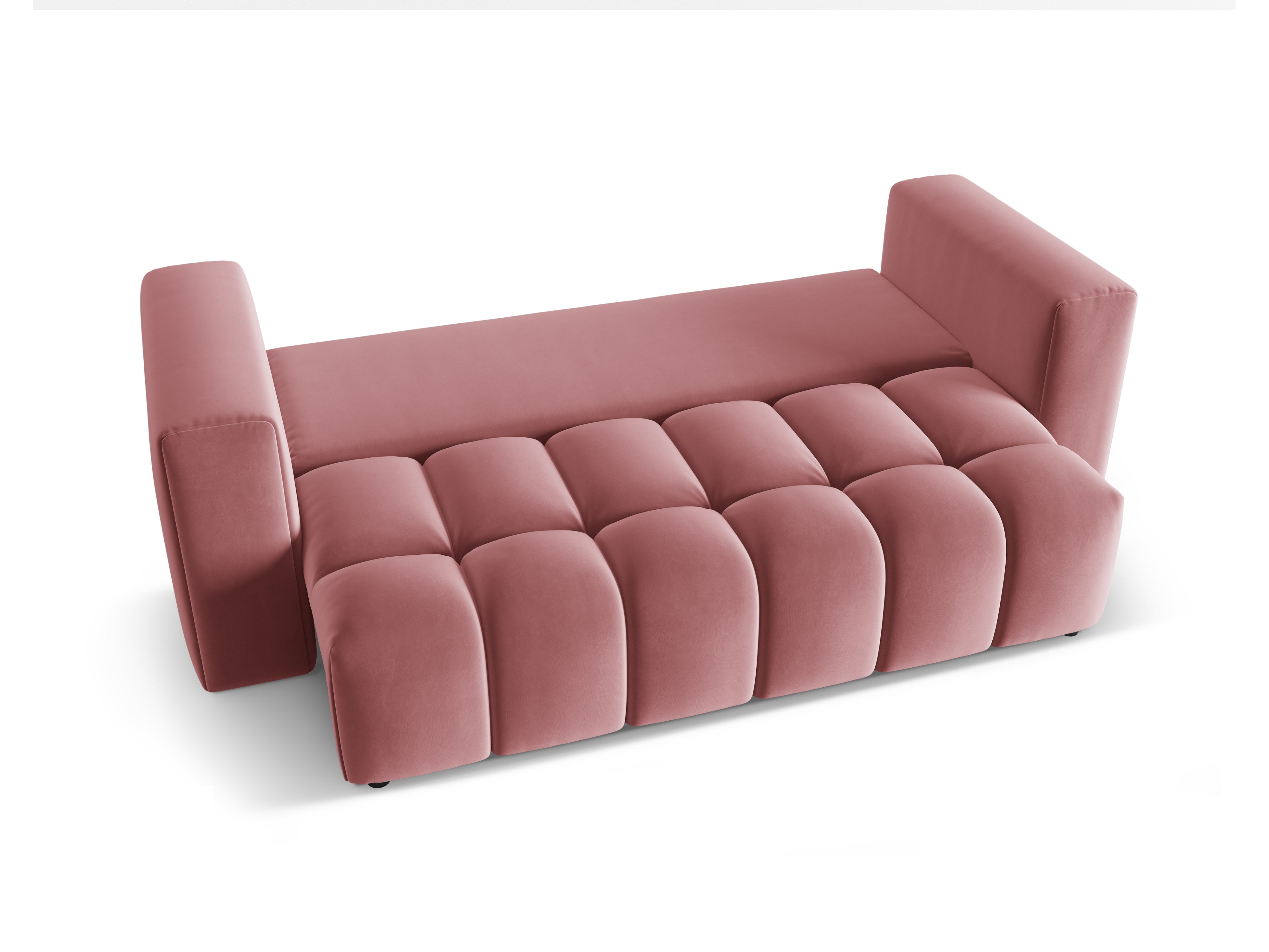 Sofa aksamitna 3-osobowa z funkcją spania VERONA różowy flamingo