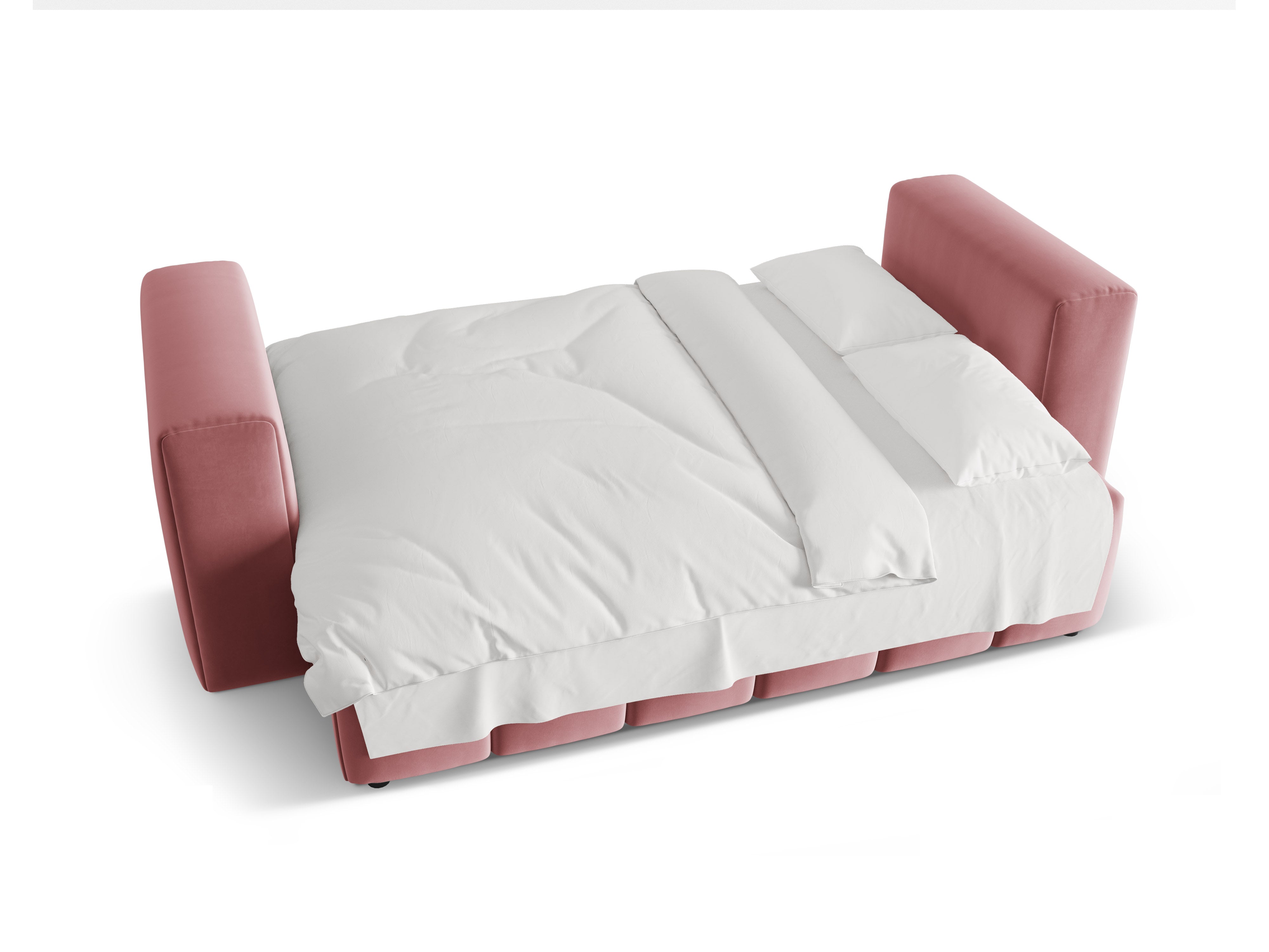 Sofa aus Samt für 3 Personen mit Schlaffunktion VERONA flamingorosa