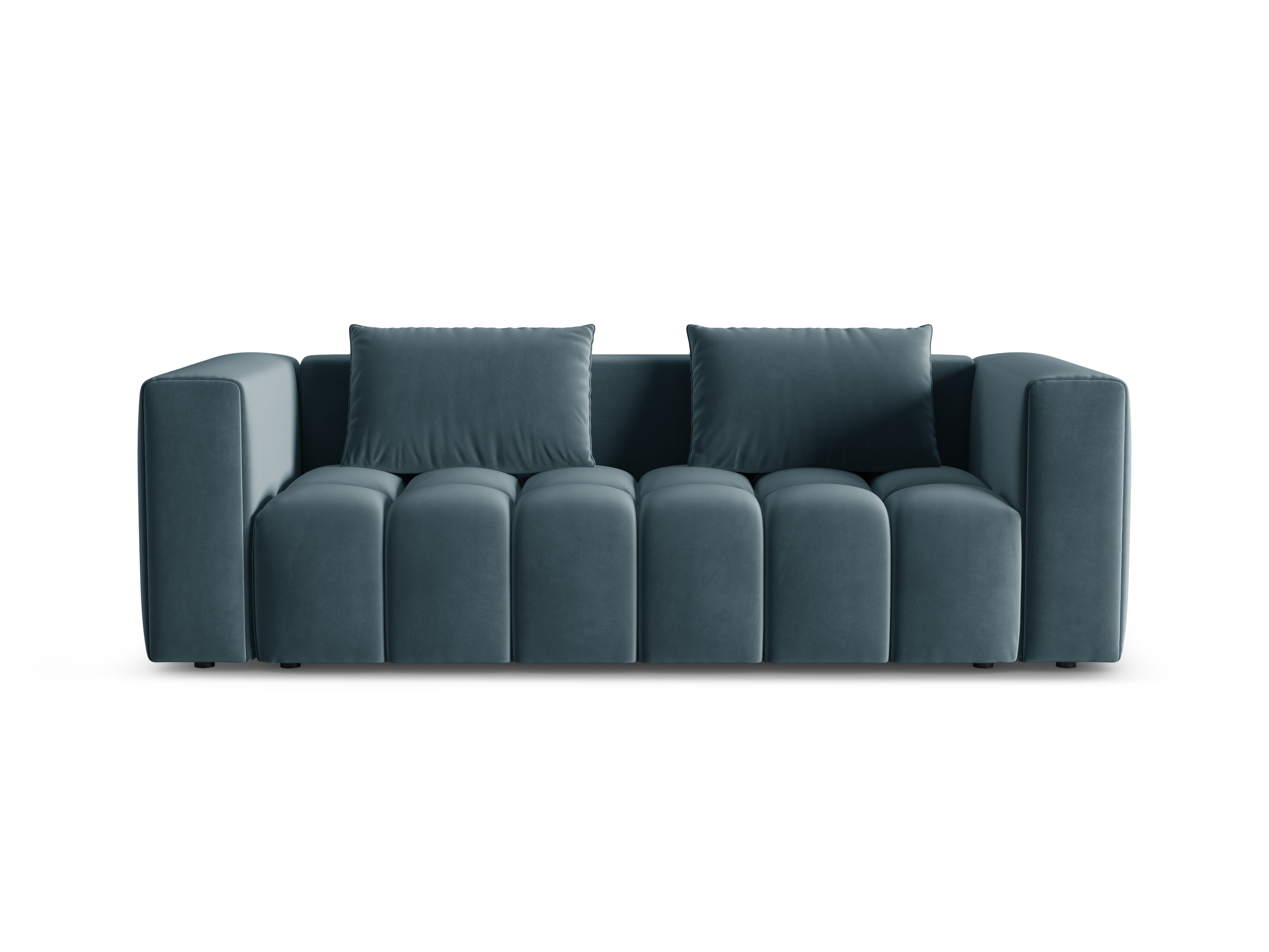 Sofa aus Samt für 3 Personen mit Schlaffunktion VERONA blau