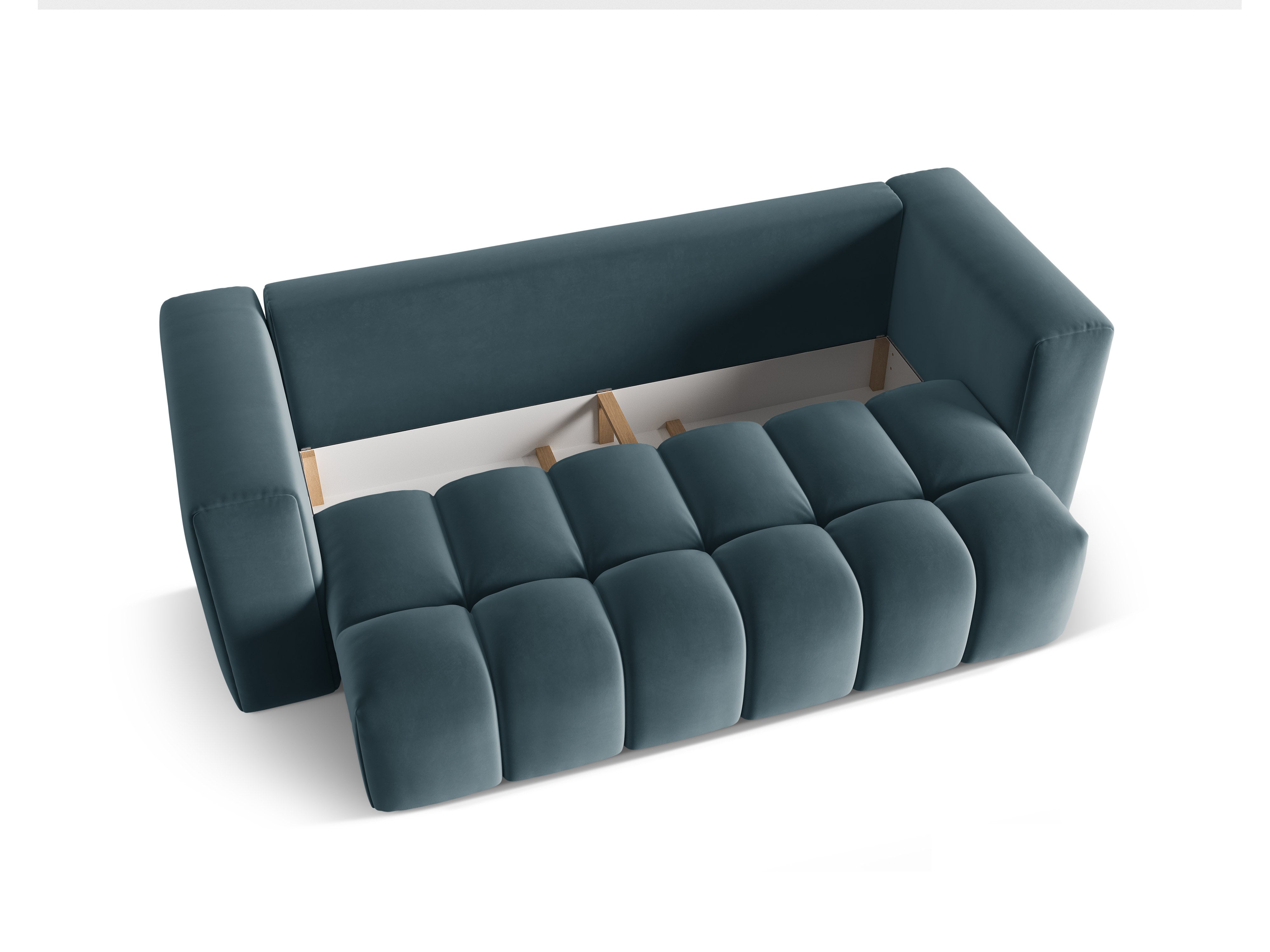 Sofa aus Samt für 3 Personen mit Schlaffunktion VERONA blau