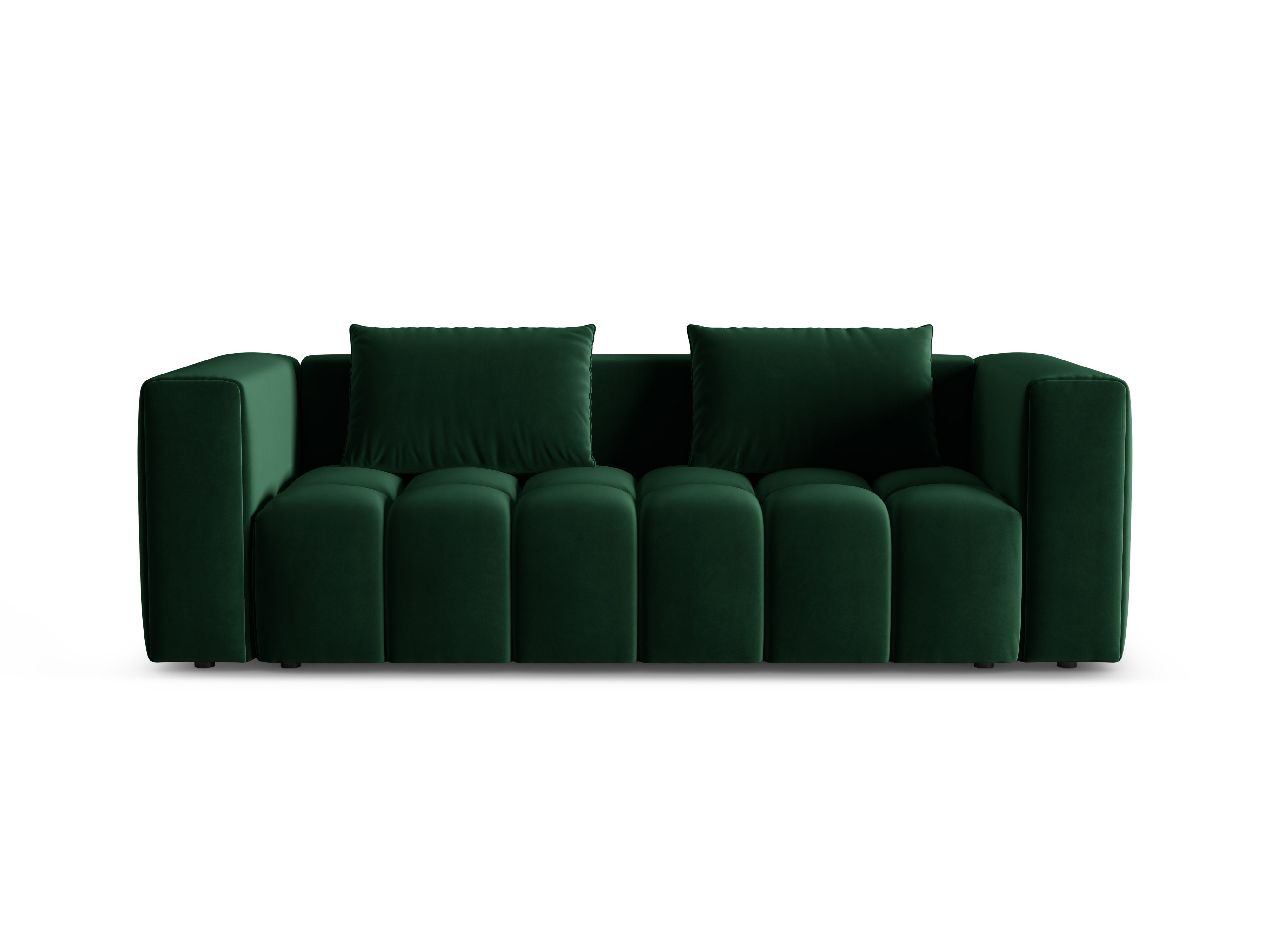 Velvet 3-Seater Sofa with Sleeping Function VERONA Bottle Green