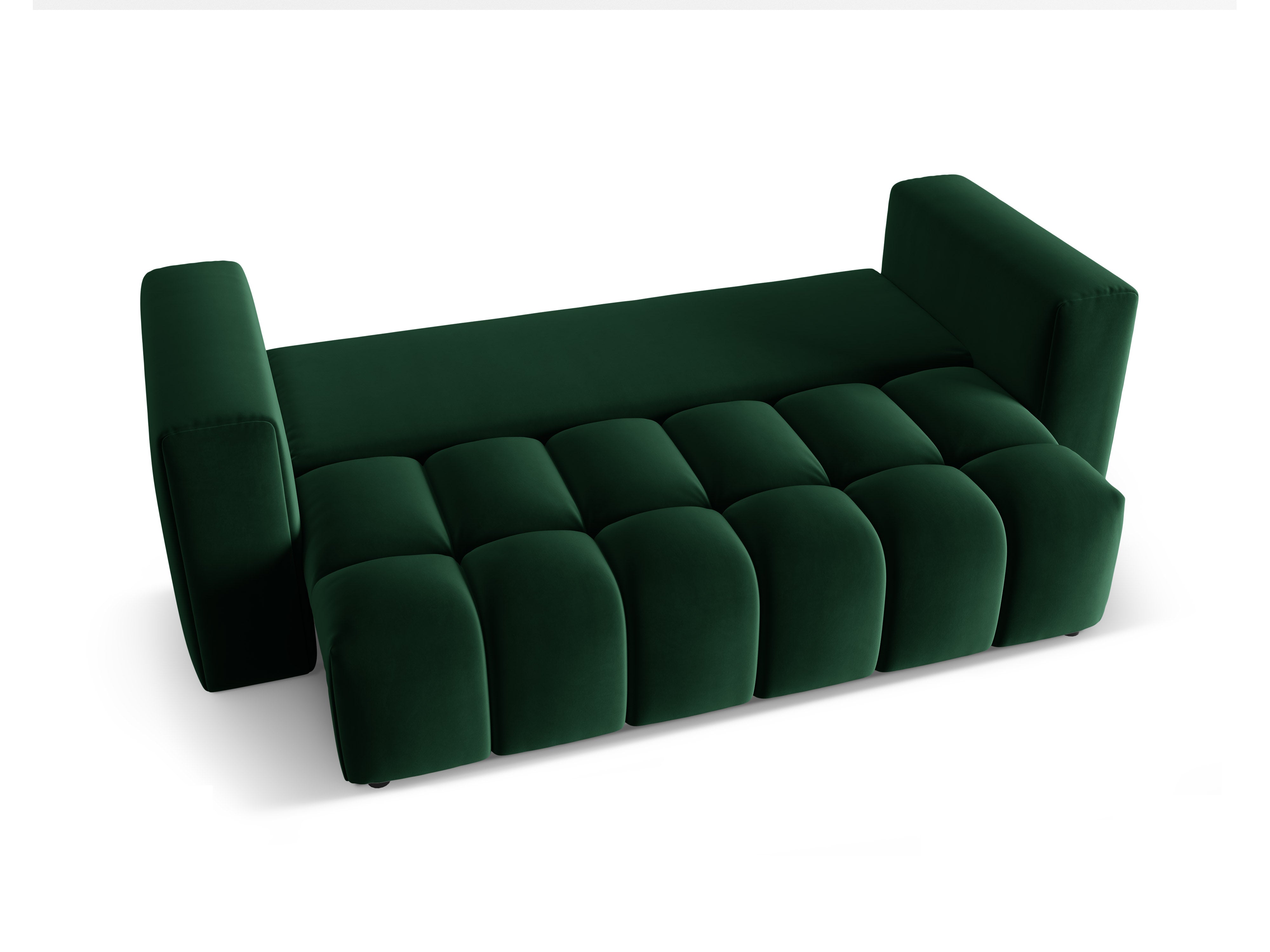 Sofa aus Samt für 3 Personen mit Schlaffunktion VERONA flaschengrün