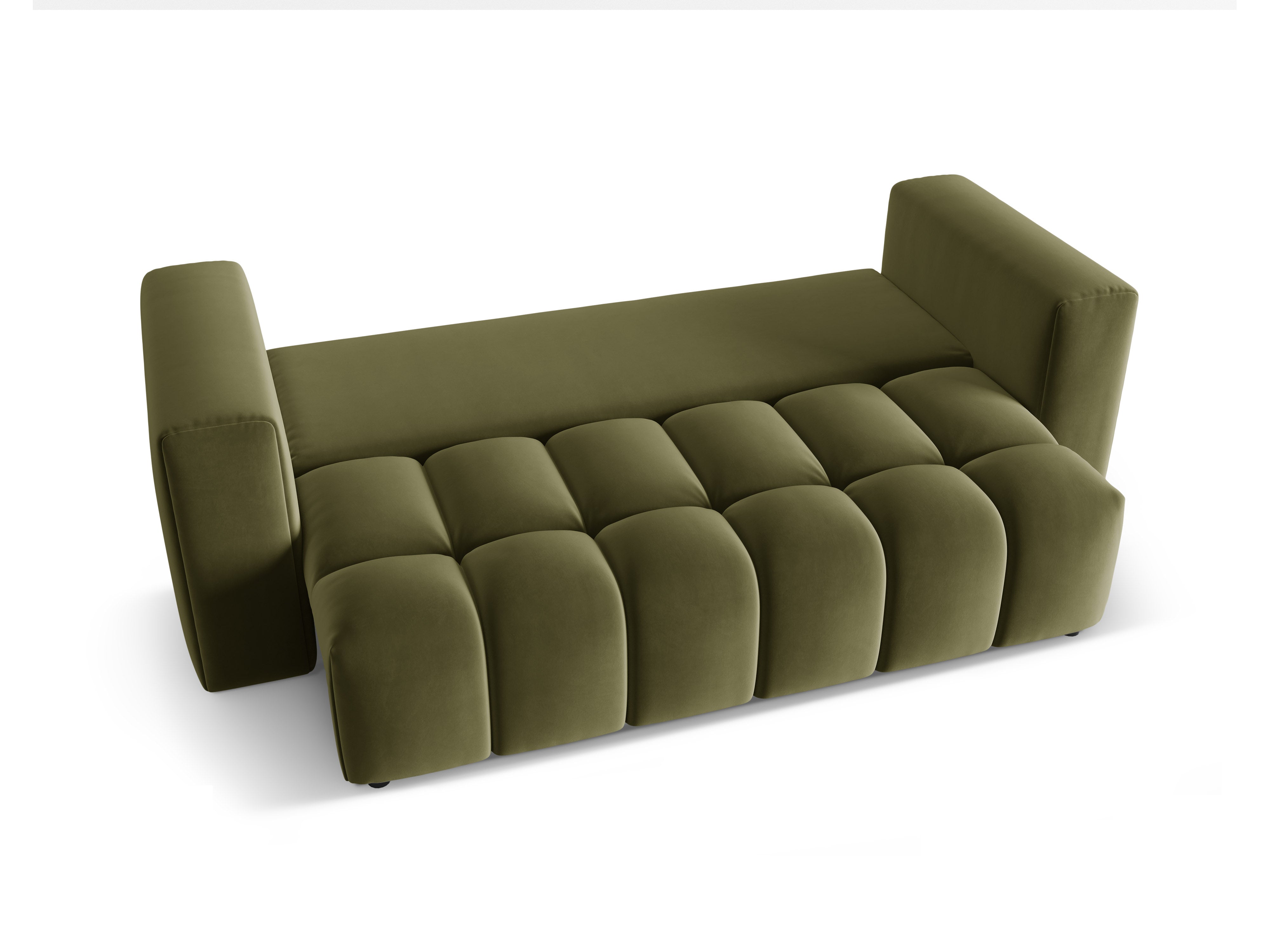 Sofa aus Samt für 3 Personen mit Schlaffunktion VERONA hellgrün