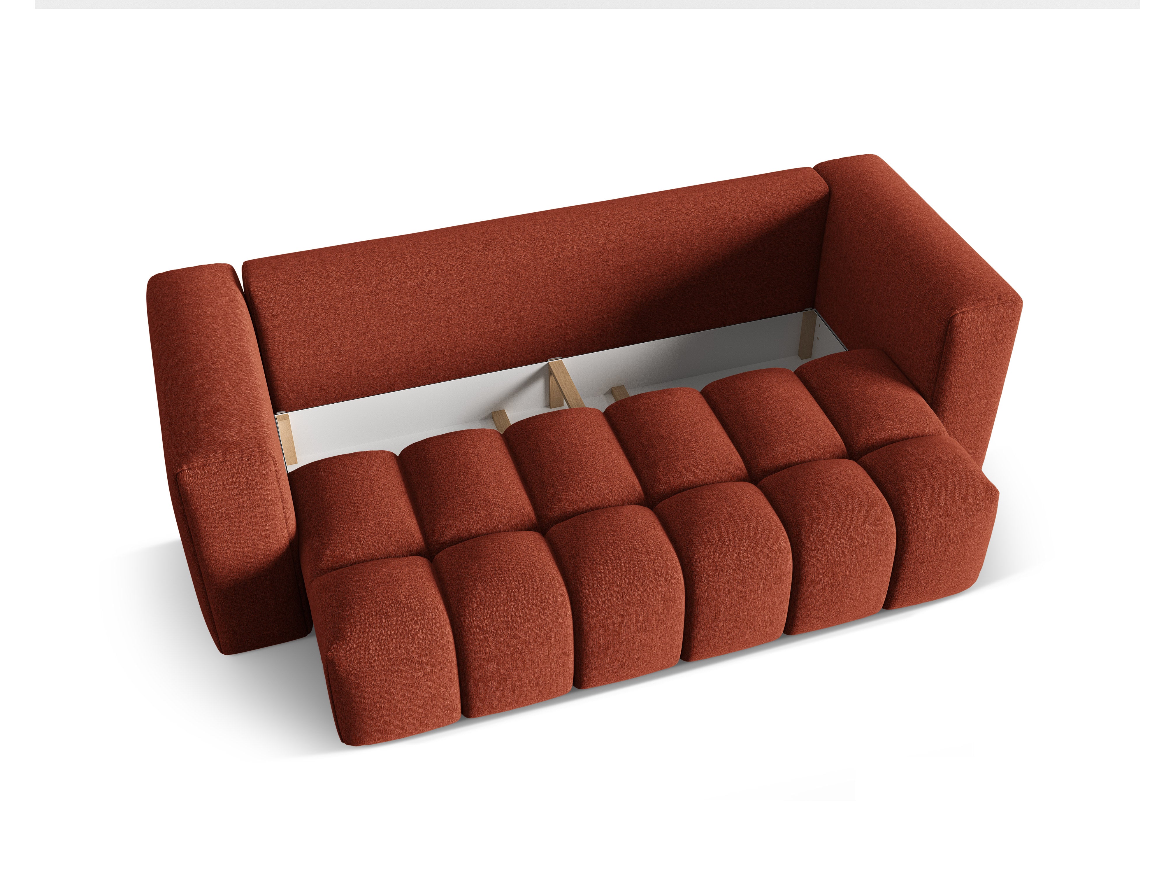 Sofa für 3 Personen mit Schlaffunktion VERONA korallenrot