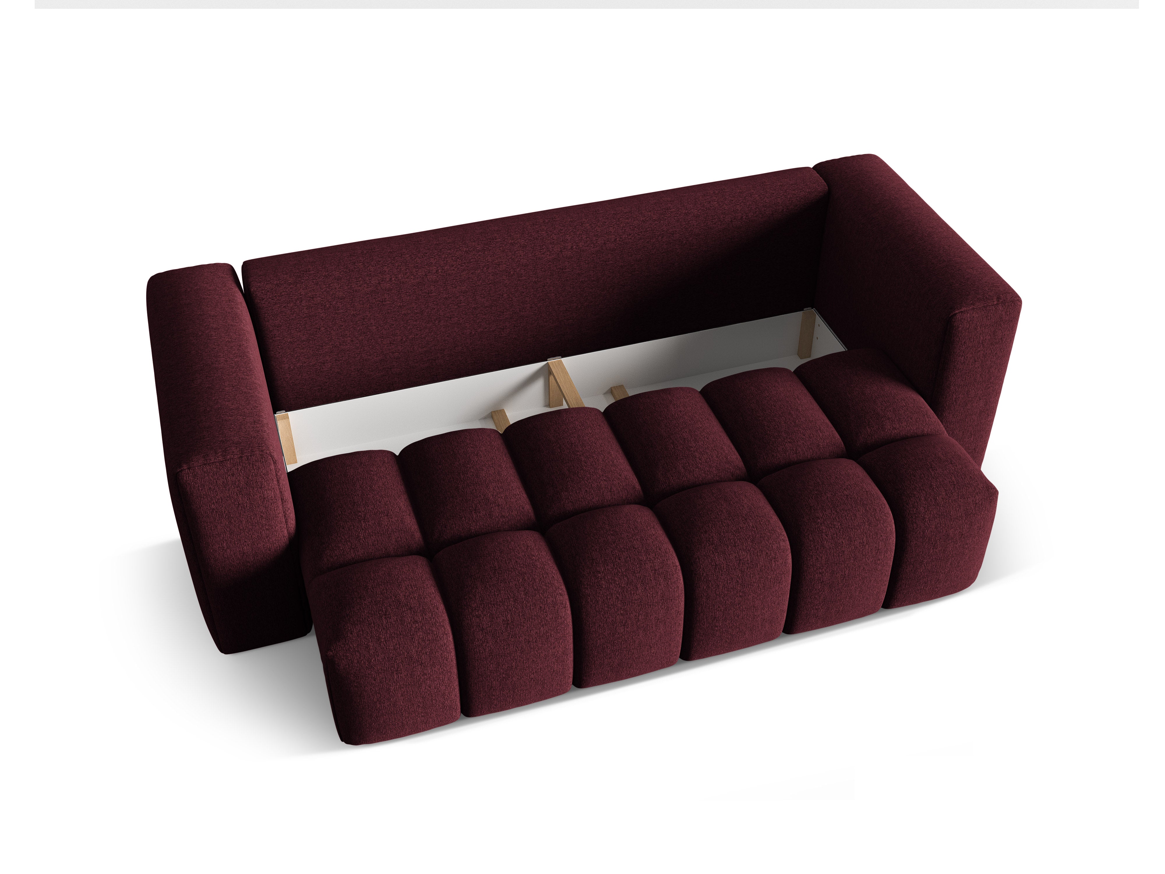 Sofa für 3 Personen mit Schlaffunktion VERONA burgunderrot