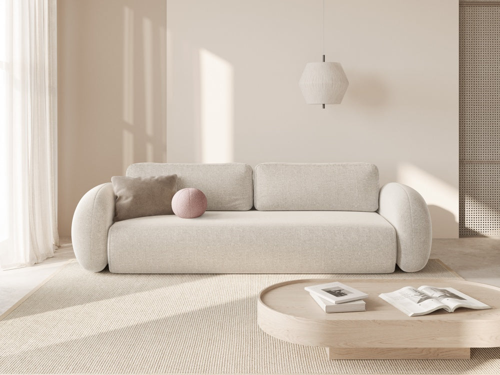 Sofa mit Schlaffunktion 3-sitzig TONALE hellbeige
