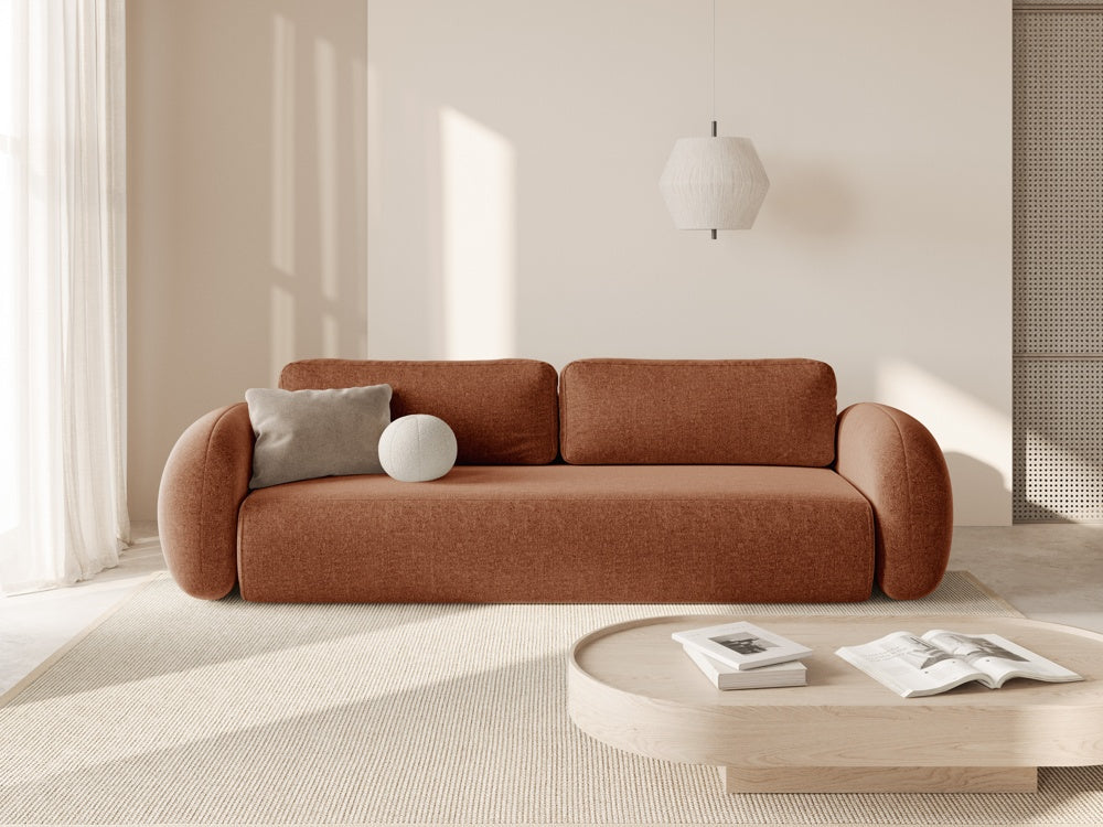 Sofa mit Schlaf-Funktion 3-sitzig TONALE ziegelrot