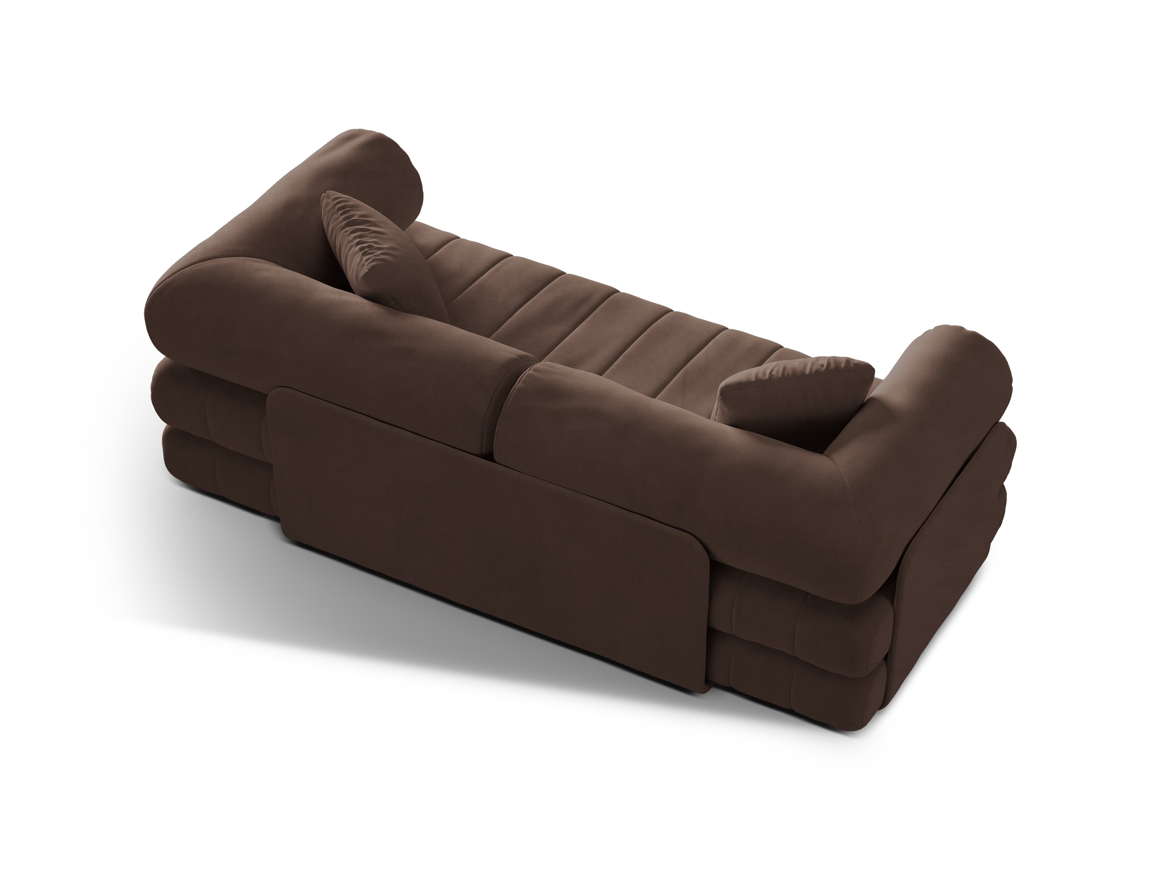 Sofa aus Samt für 3 Personen mit Schlaf-Funktion KEMI schokoladenbraun