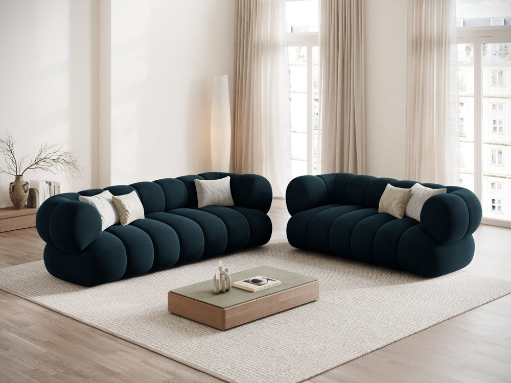 Sofa 3-sitzig aus Samt KOGE petrol