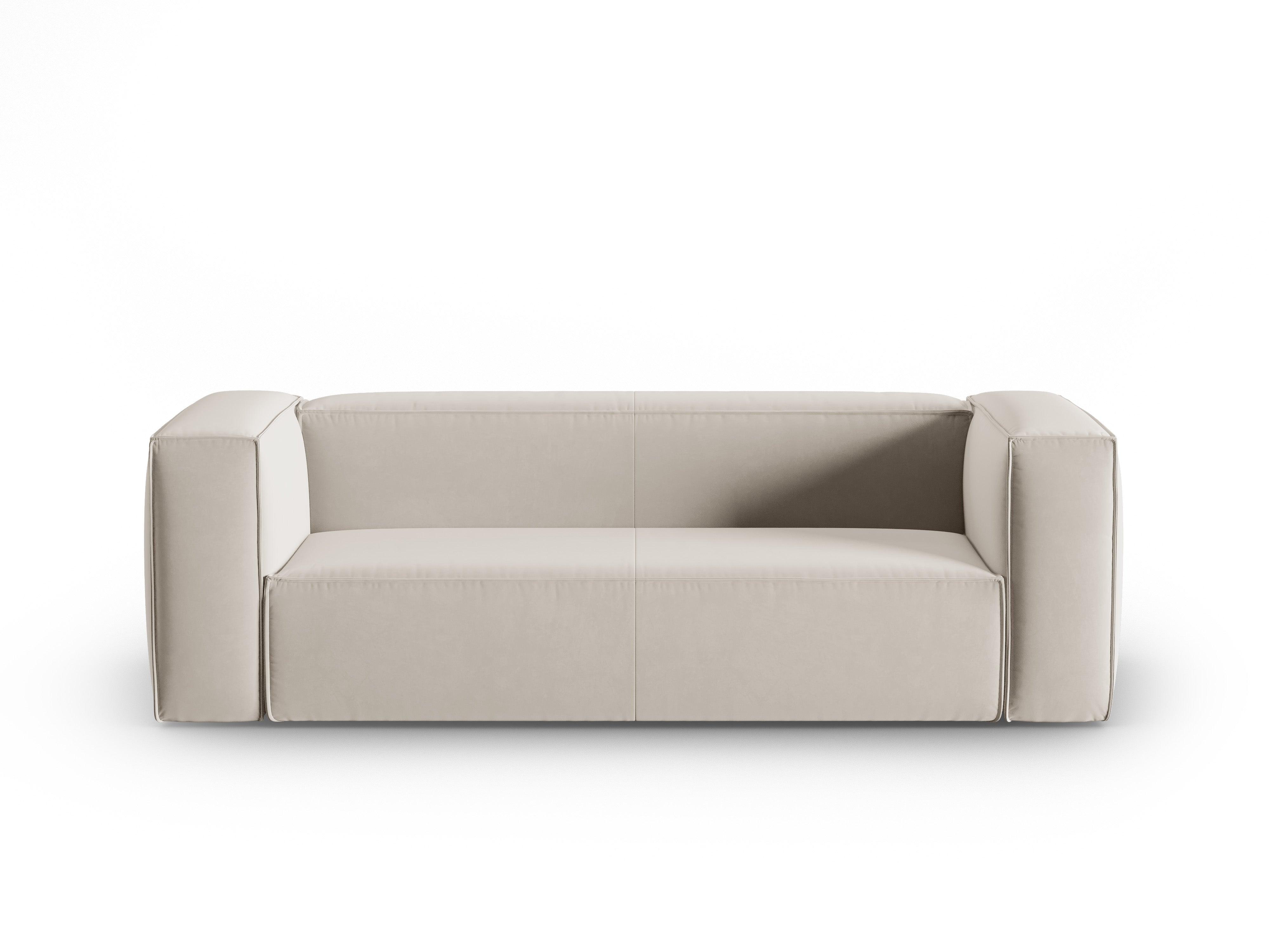 Samt 3-Sitzer Sofa MACKAY hellbeige