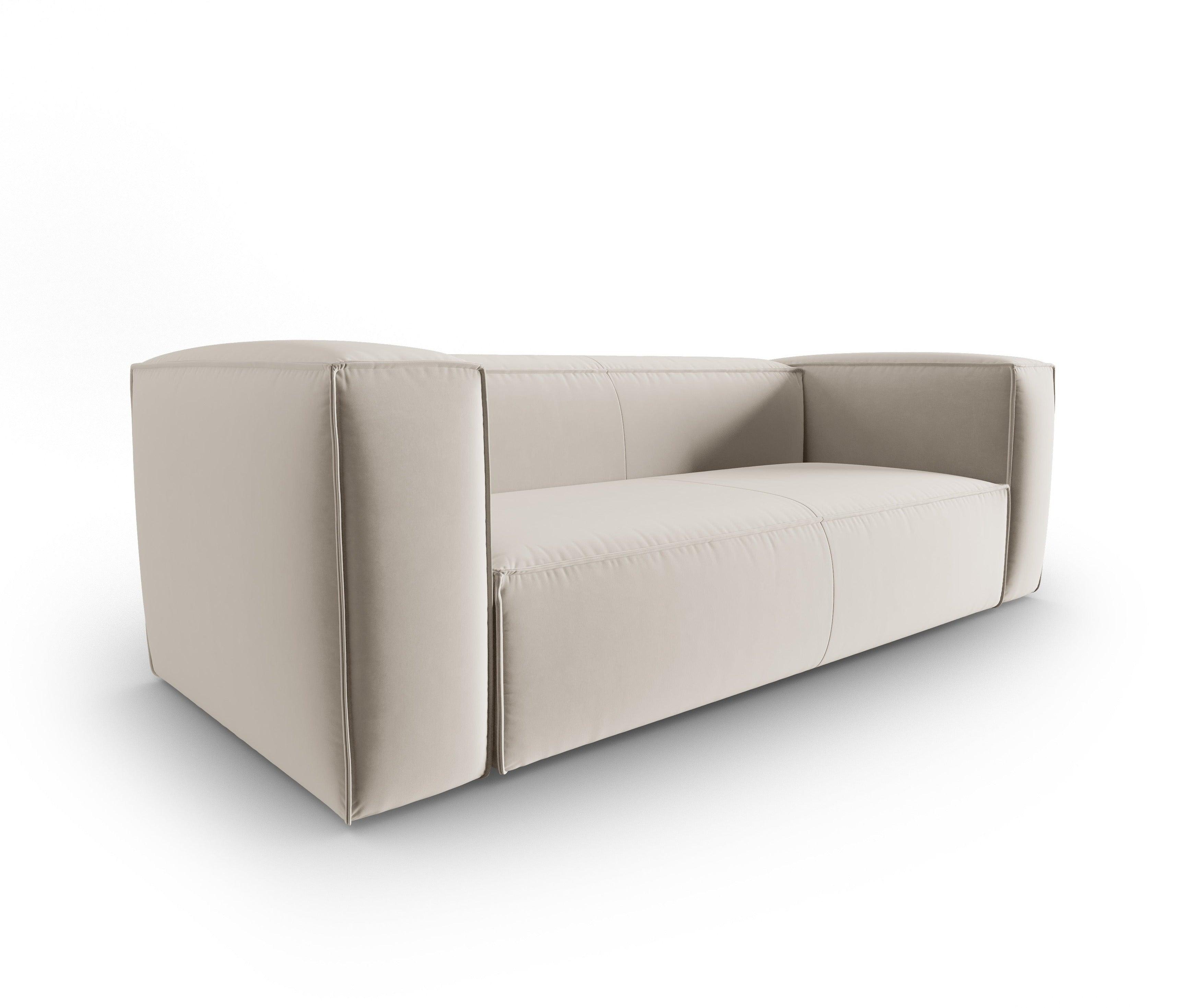 Samt 3-Sitzer Sofa MACKAY hellbeige