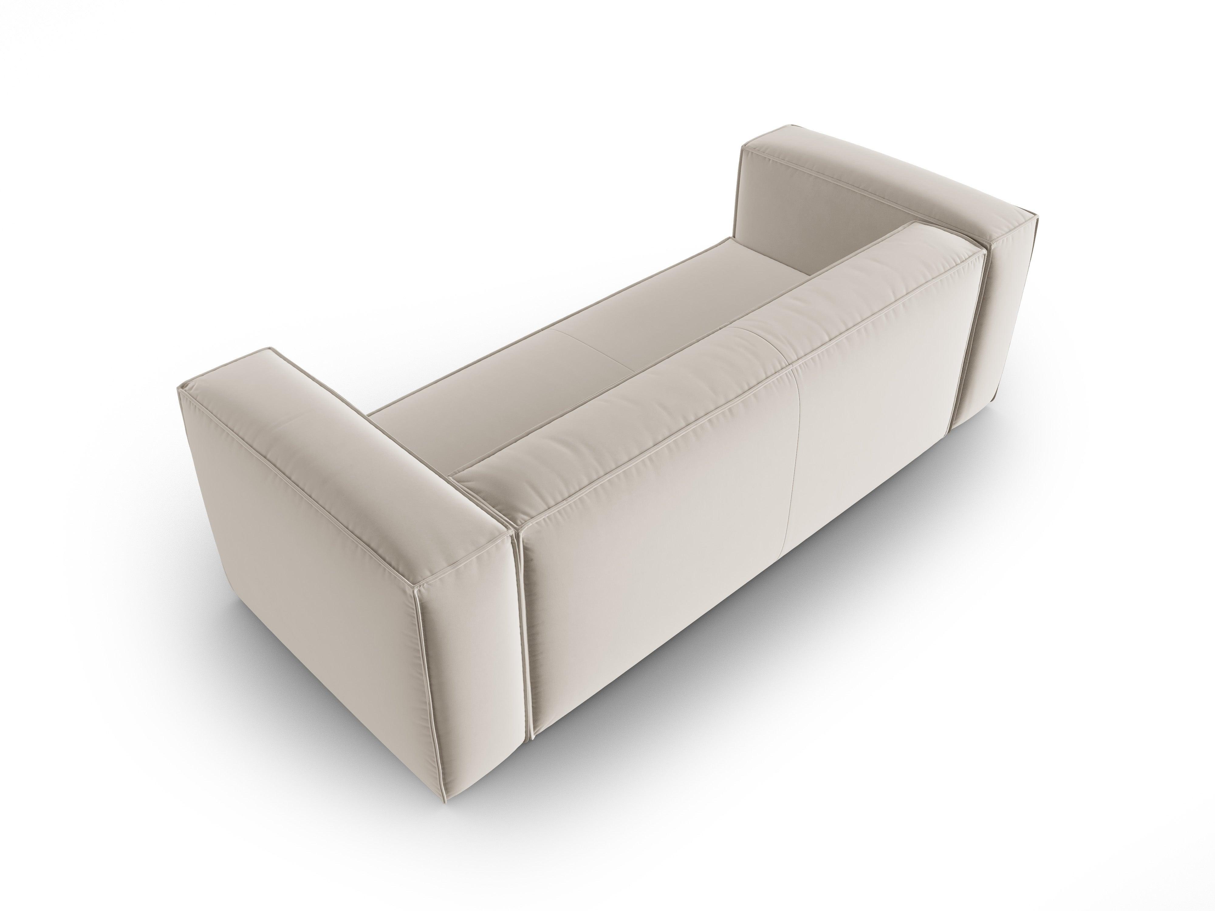 Samt 3-Sitzer Sofa MACKAY hellbeige