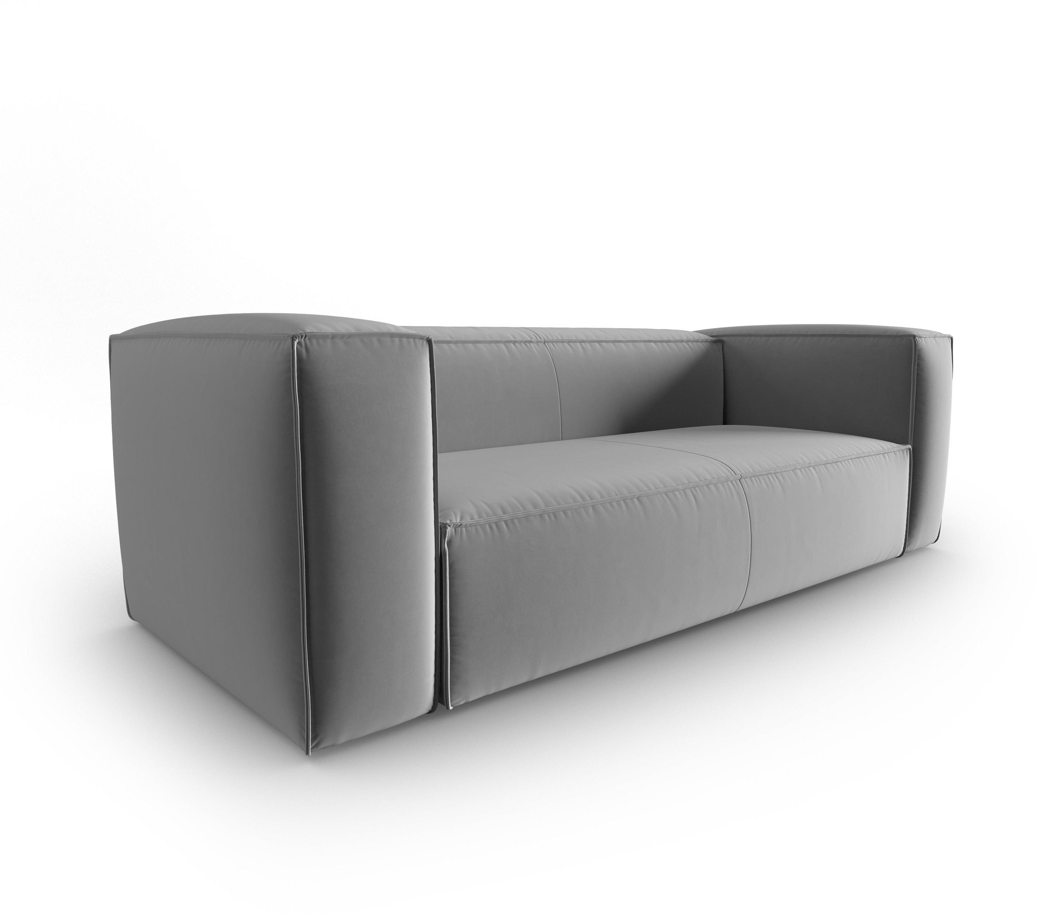 Samt 3-Sitzer-Sofa MACKAY hellgrau