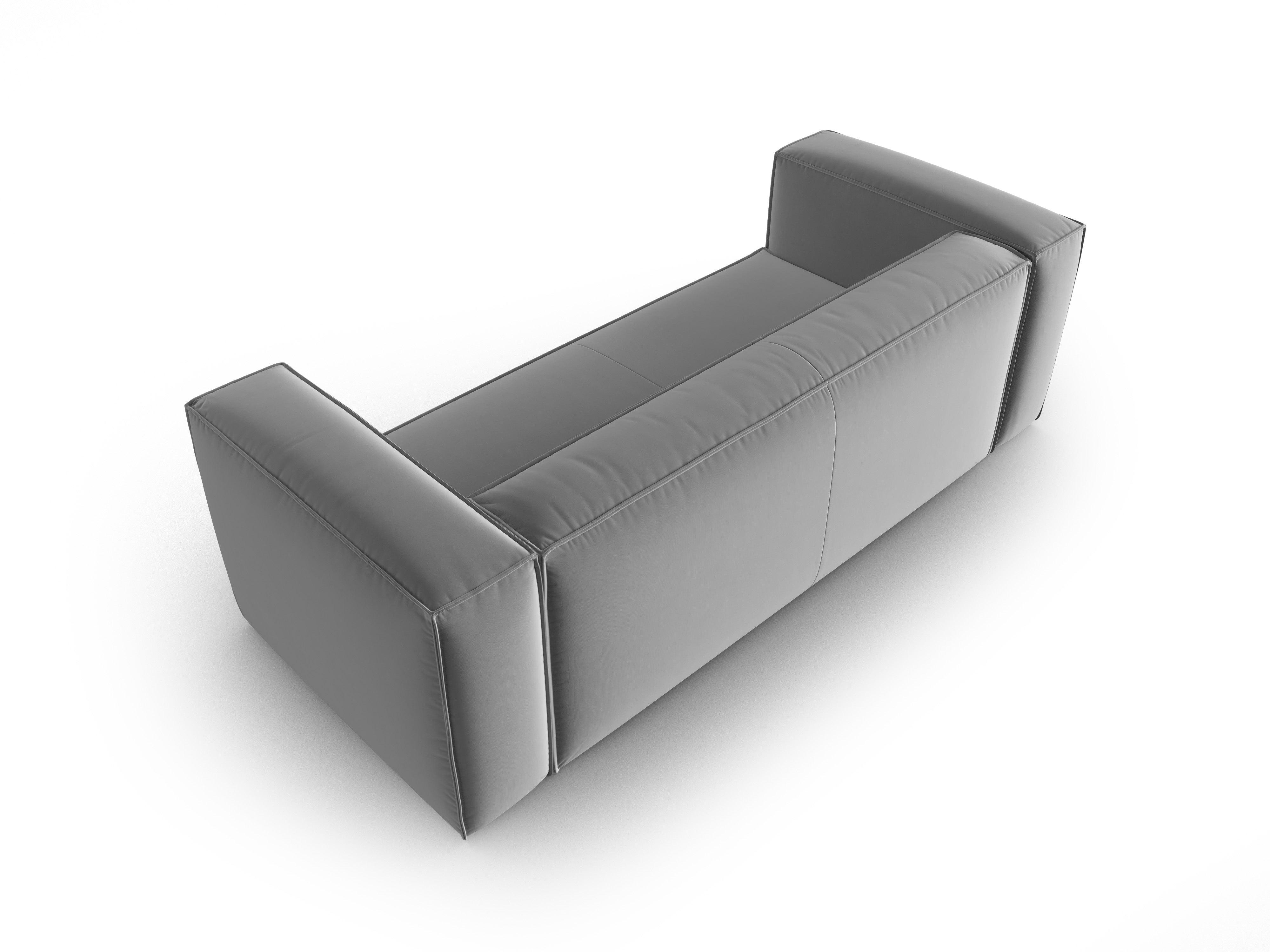 Samt 3-Sitzer-Sofa MACKAY hellgrau