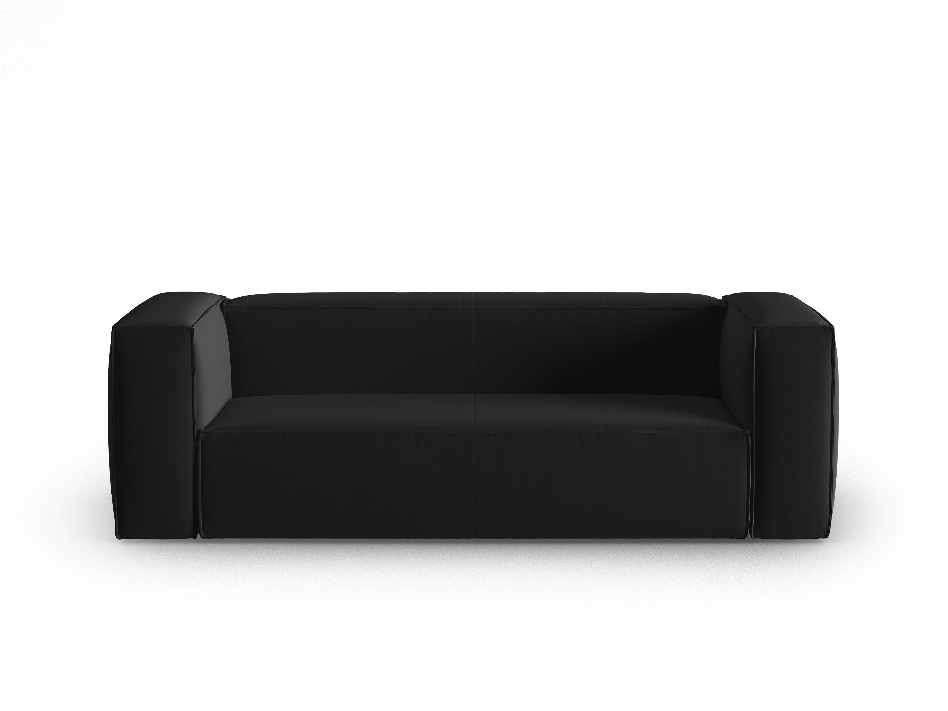 Samt 3-Sitzer-Sofa MACKAY schwarz