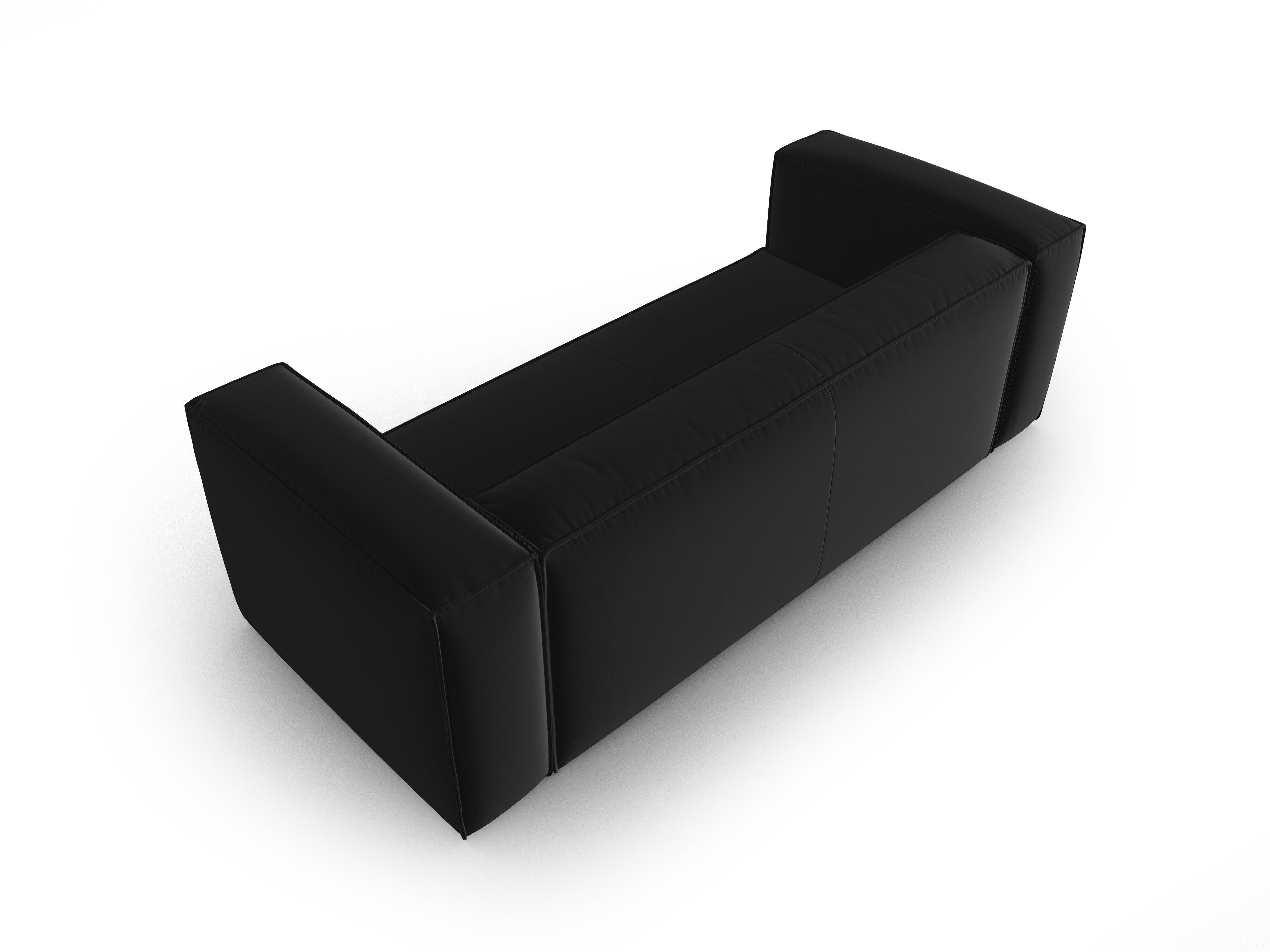 Samt 3-Sitzer-Sofa MACKAY schwarz