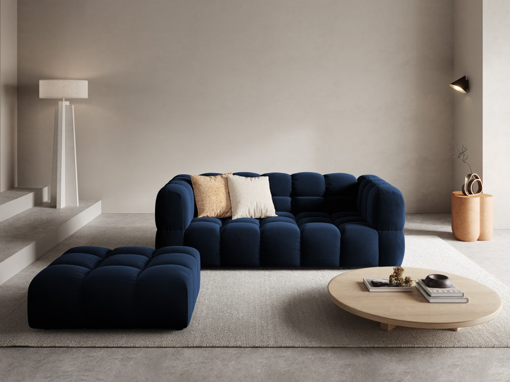 Samtsofa 3-Personen Sky Royal Navy Blau