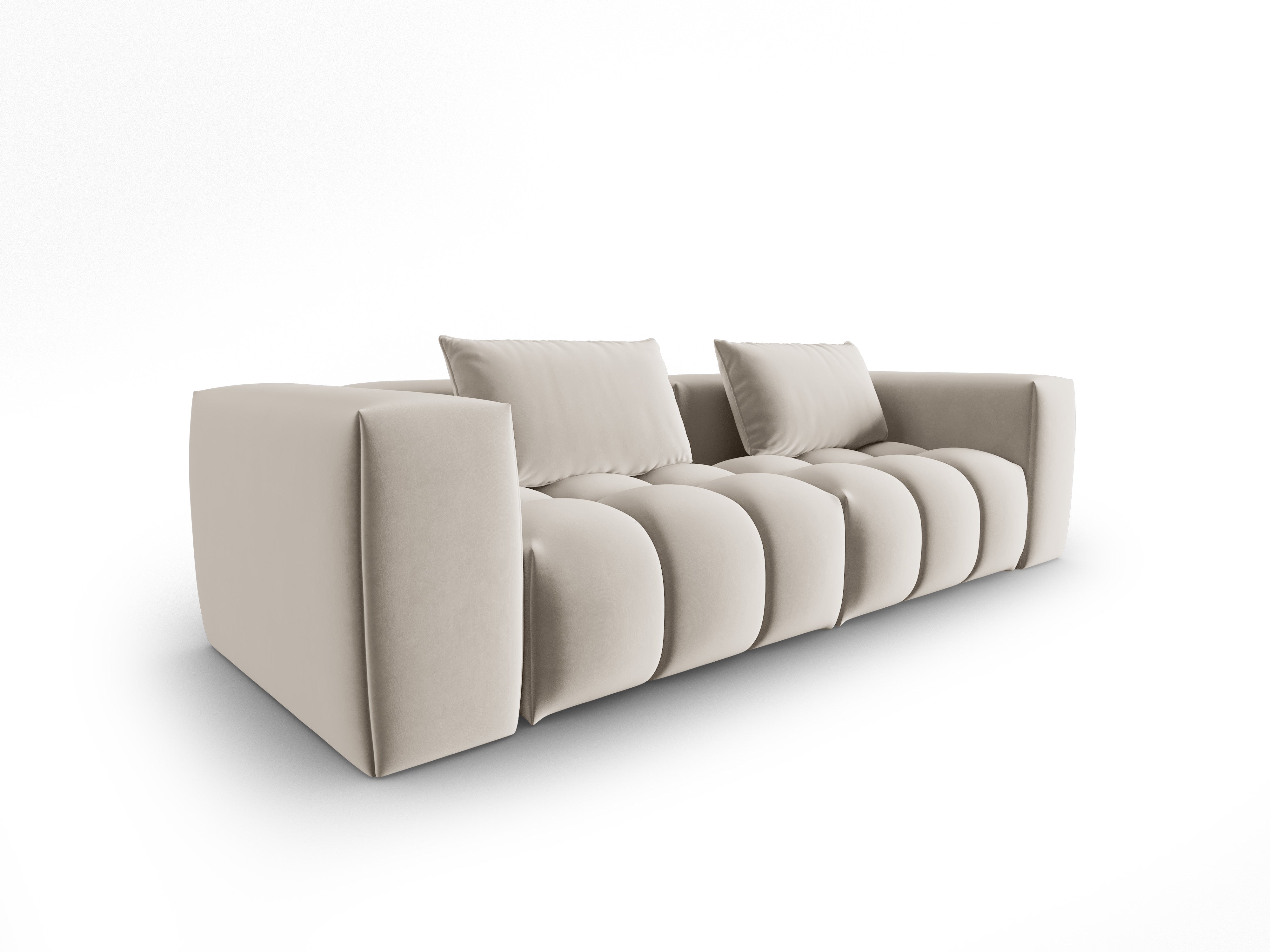 Velvet Sofa for 3 People VERONA ecru