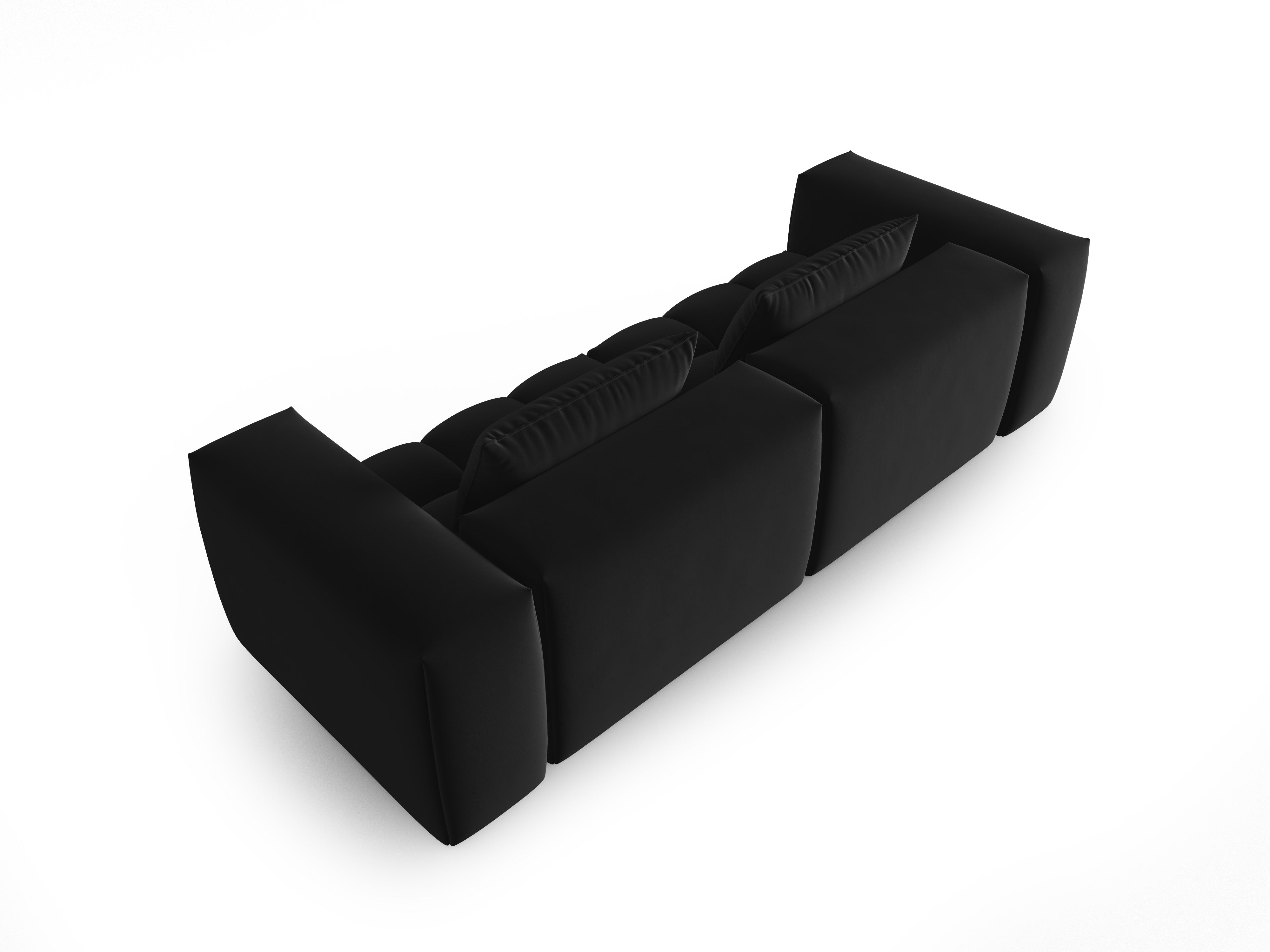 Sofa aus Samt 3-sitzig VERONA schwarz