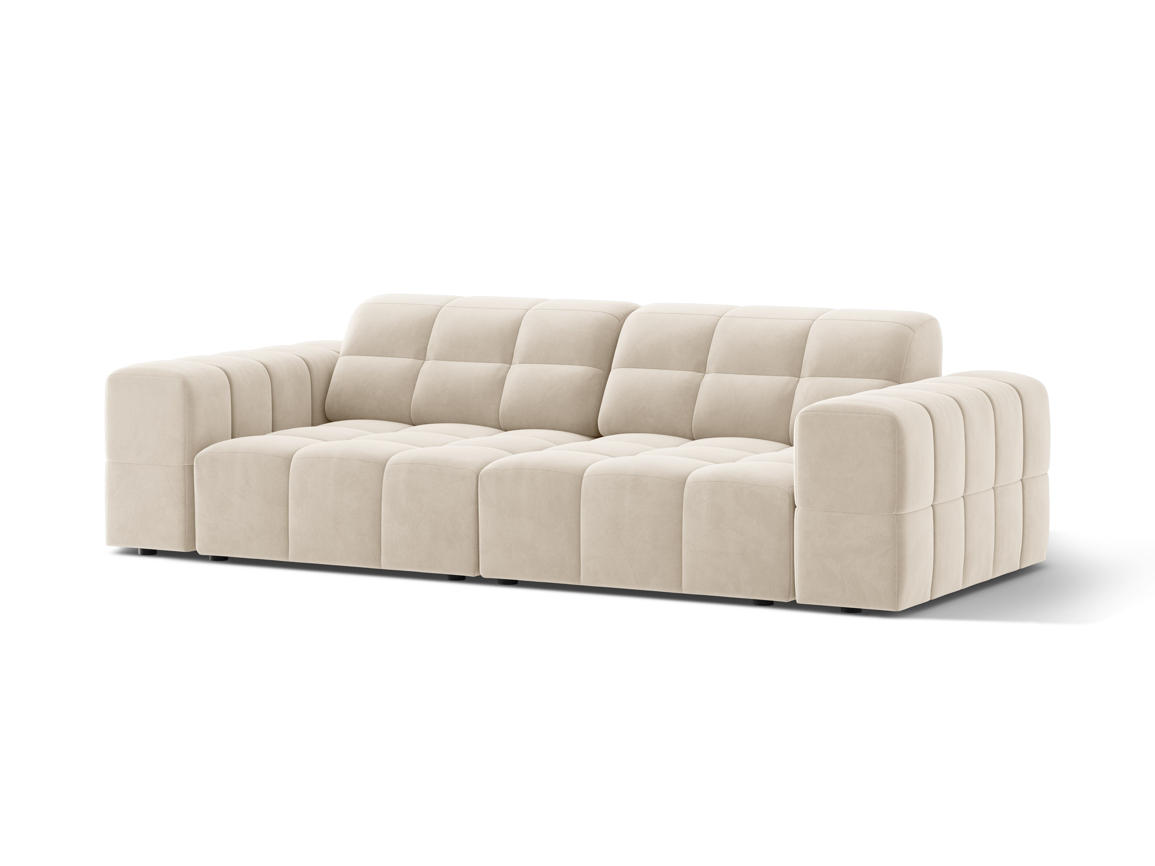 3-Sitzer-Samtsofa Licht Beige