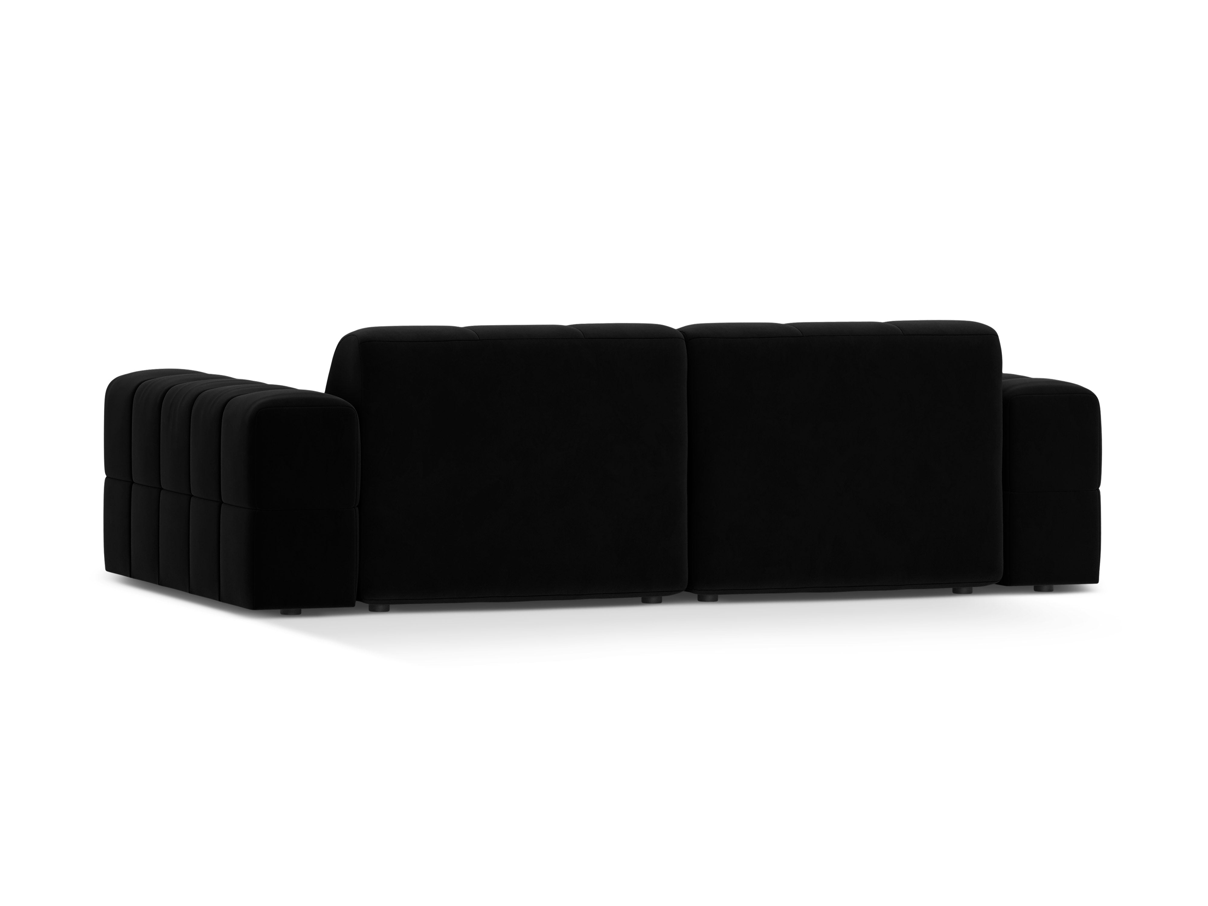 Schwarzes 3-Sitzer-Samtsofa