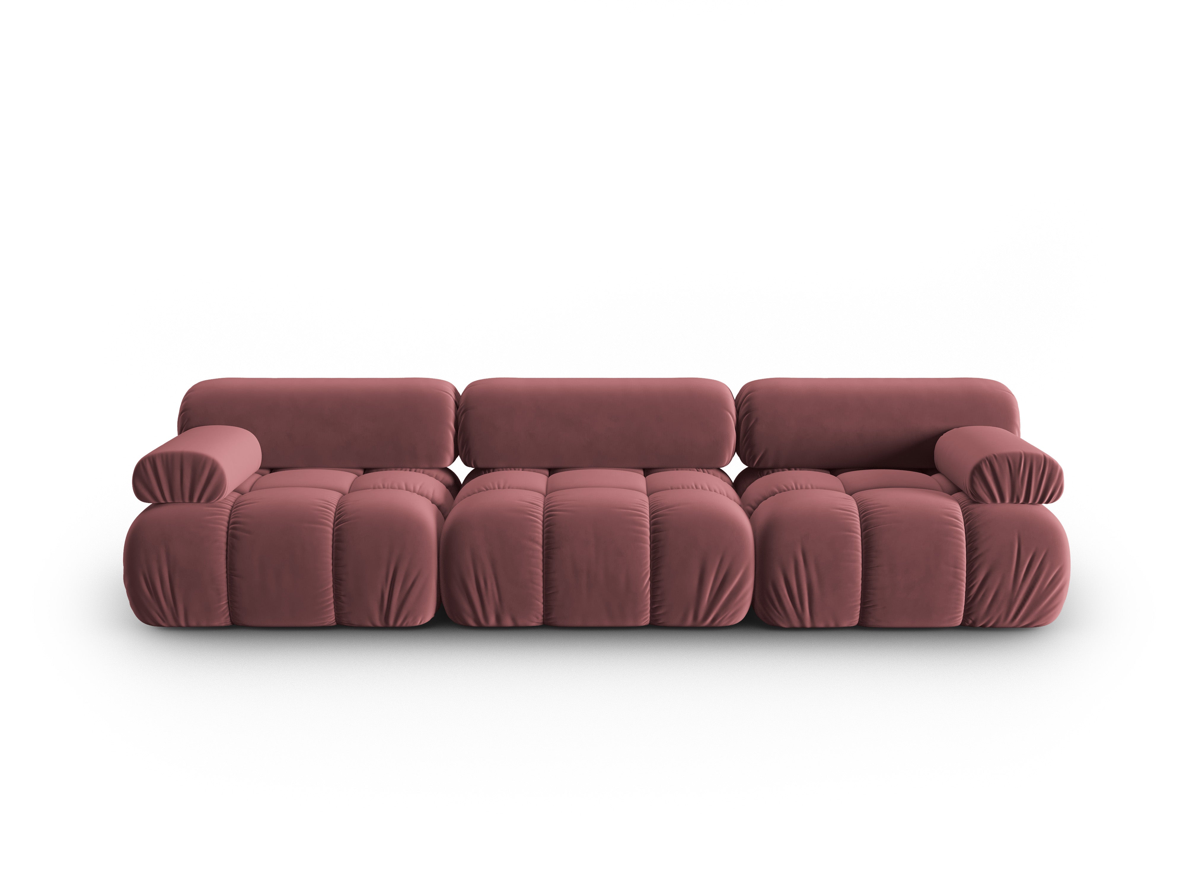 CORTINA Pink Velvet 3-Seater Sofa