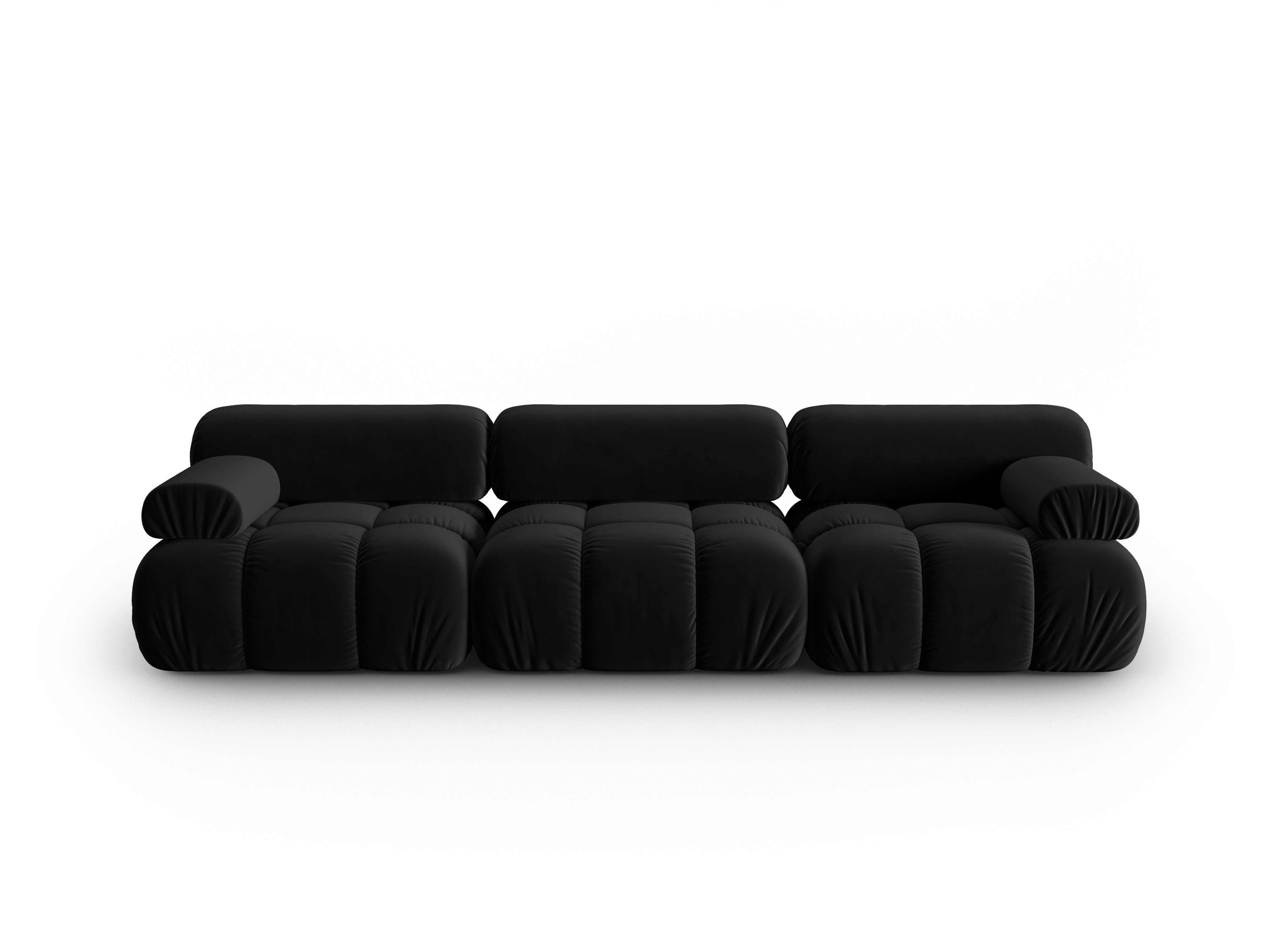 Velvet 3-Seater Sofa CORTINA Black