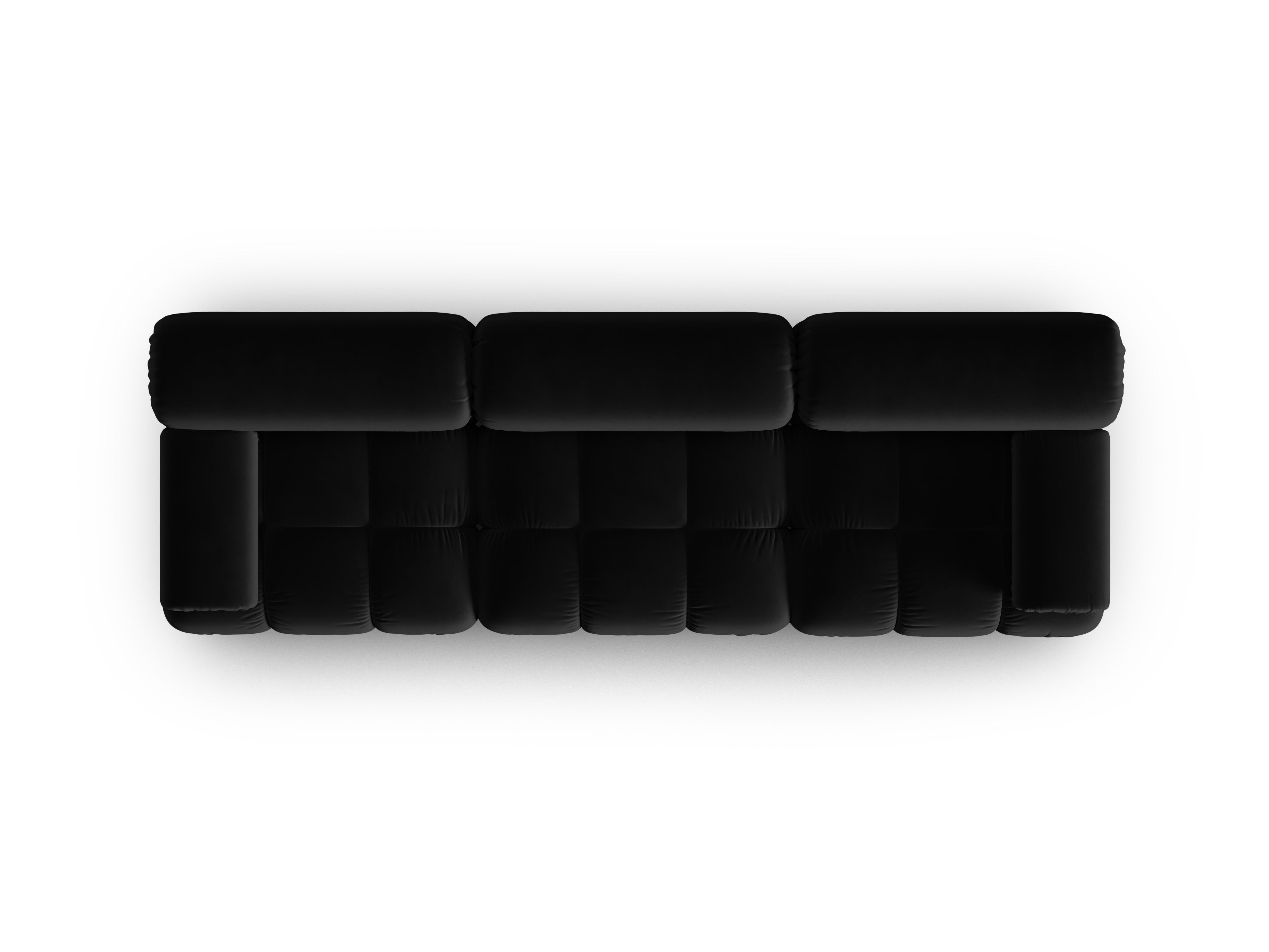 Velvet 3-Seater Sofa CORTINA Black