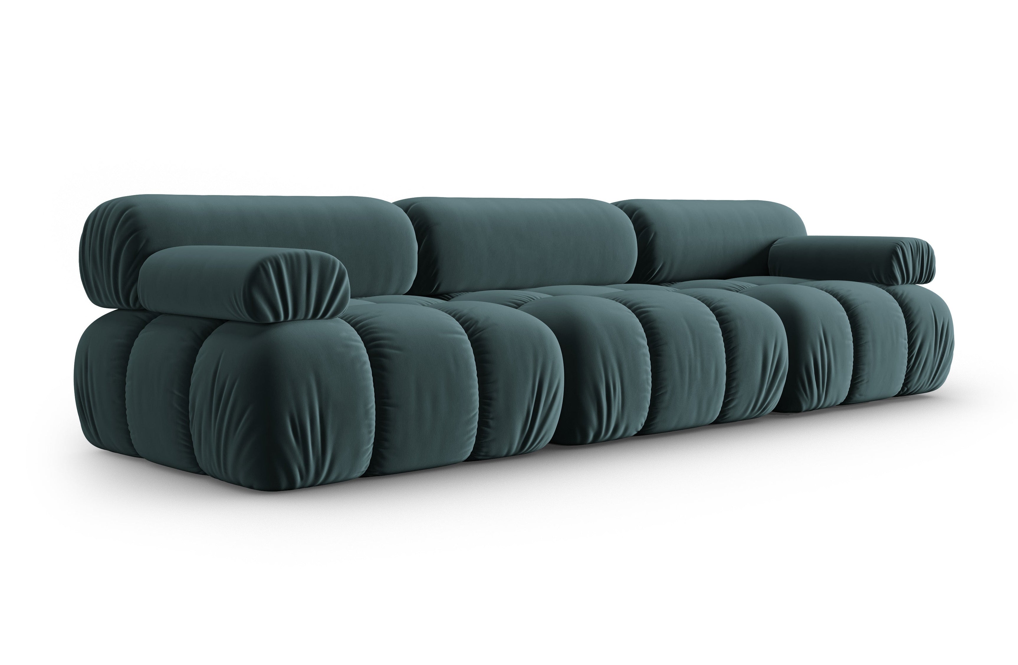CORTINA turquoise velvet 3-seater sofa