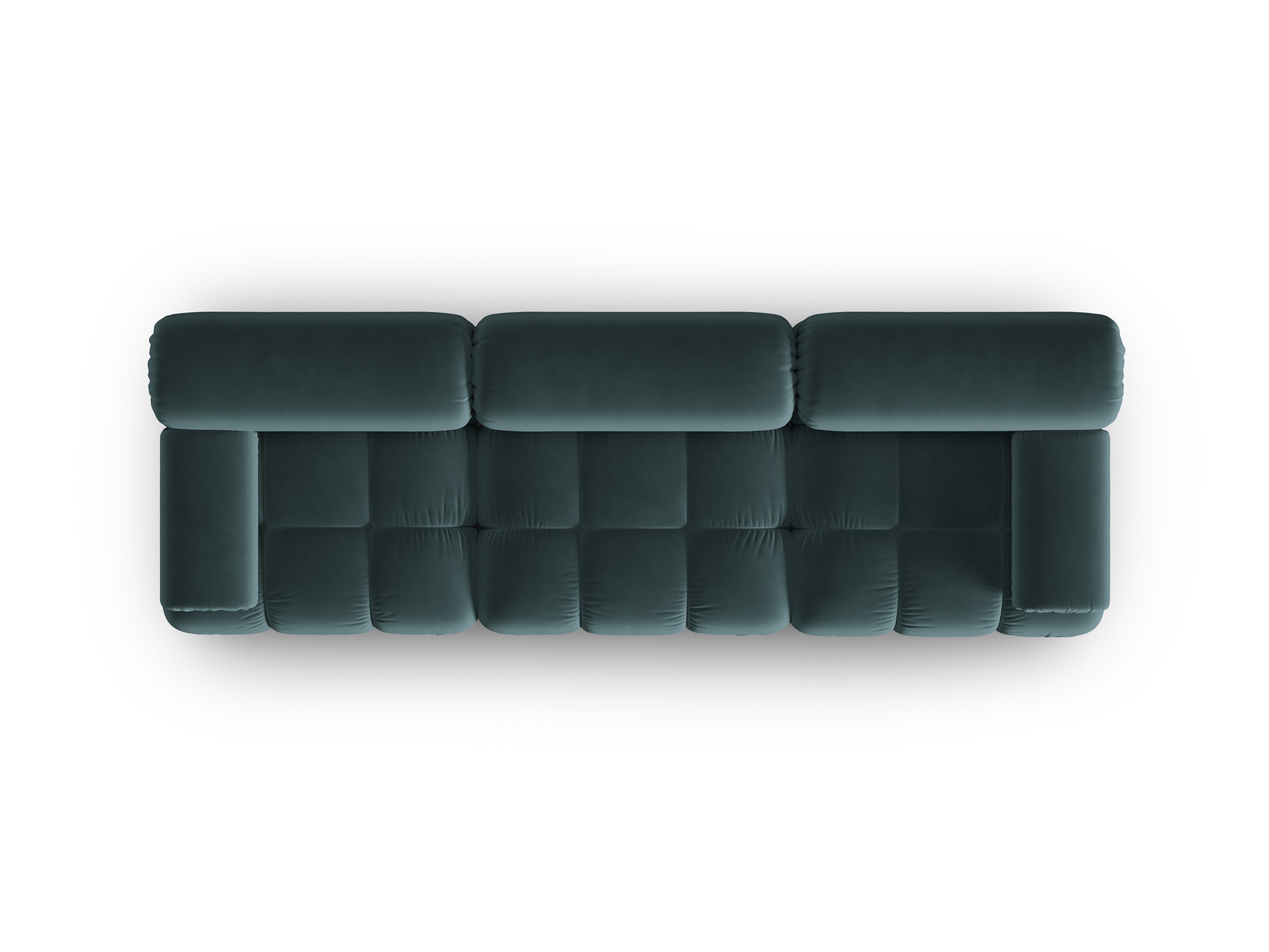 CORTINA turquoise velvet 3-seater sofa